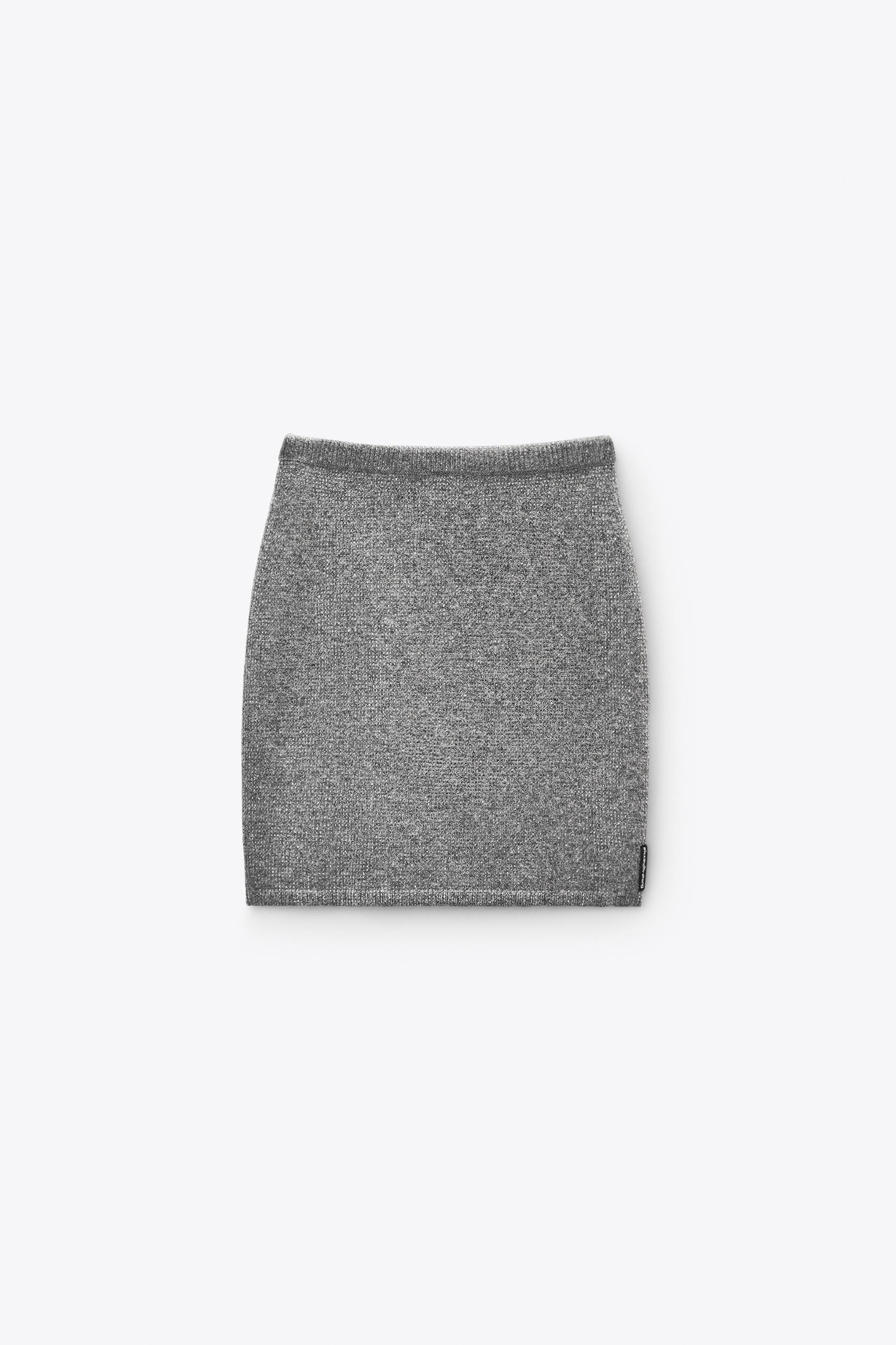 Grey Wool-blend Hotfix Miniskirt  Product Image