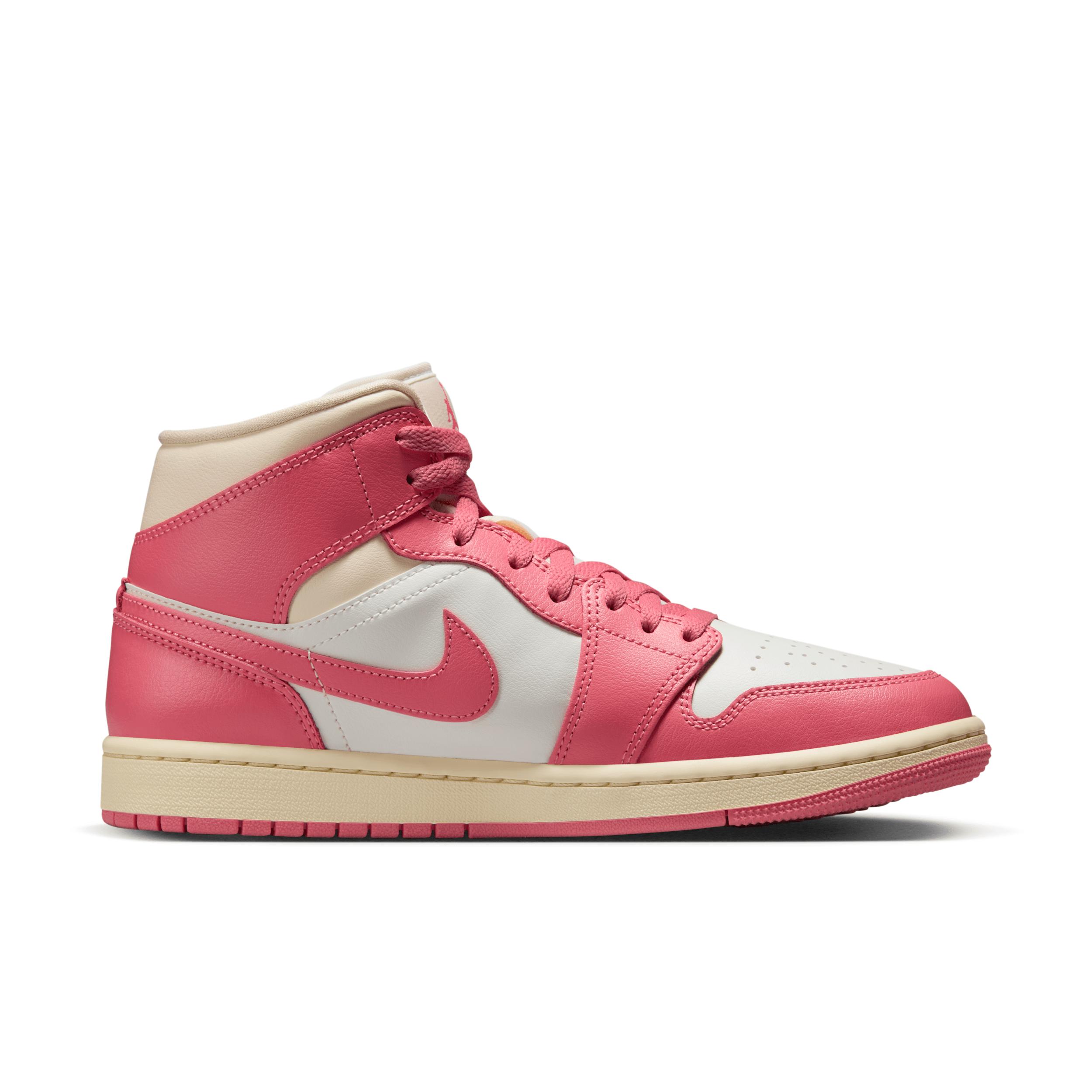 Jordan Womens Jordan AJ 1 Mid - Womens Basketball Shoes Sail/Pink Product Image