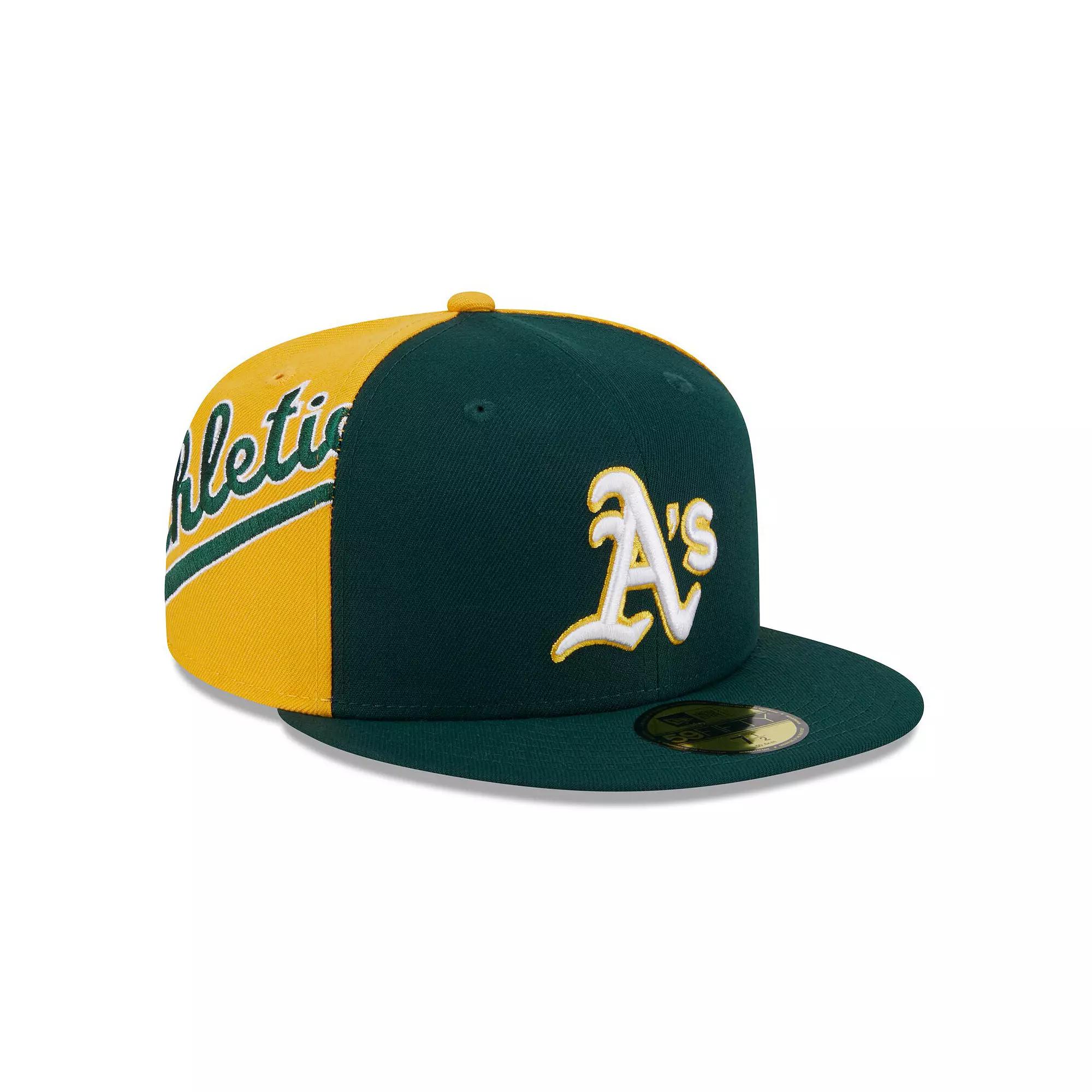 Men's New Era Green/Gold Oakland Athletics Gameday Sideswipe 59FIFTY Fitted Hat, Size: 7 1/4 Product Image