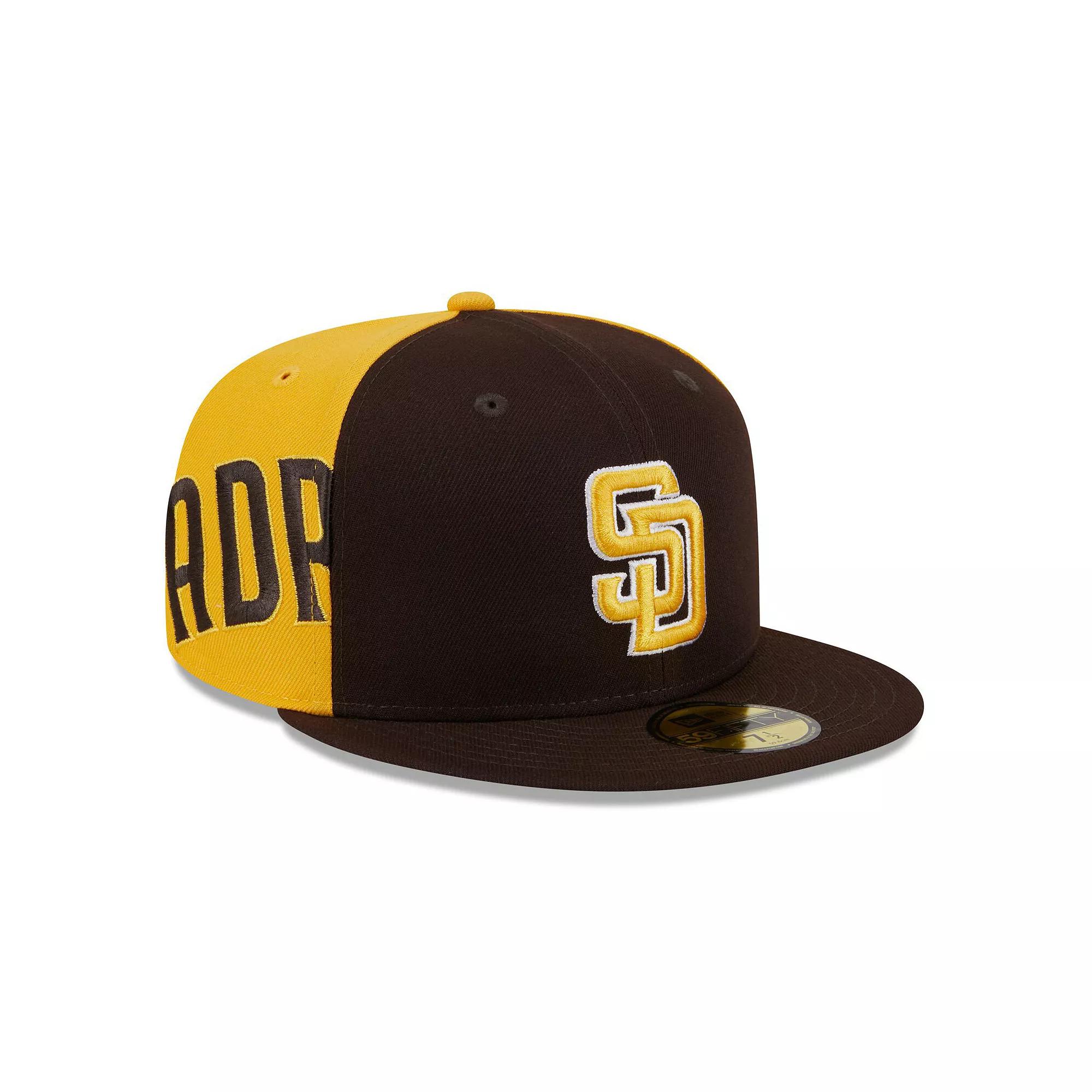 Men's New Era Brown/Gold San Diego Padres Gameday Sideswipe 59FIFTY Fitted Hat, Size: 7 1/8 Product Image