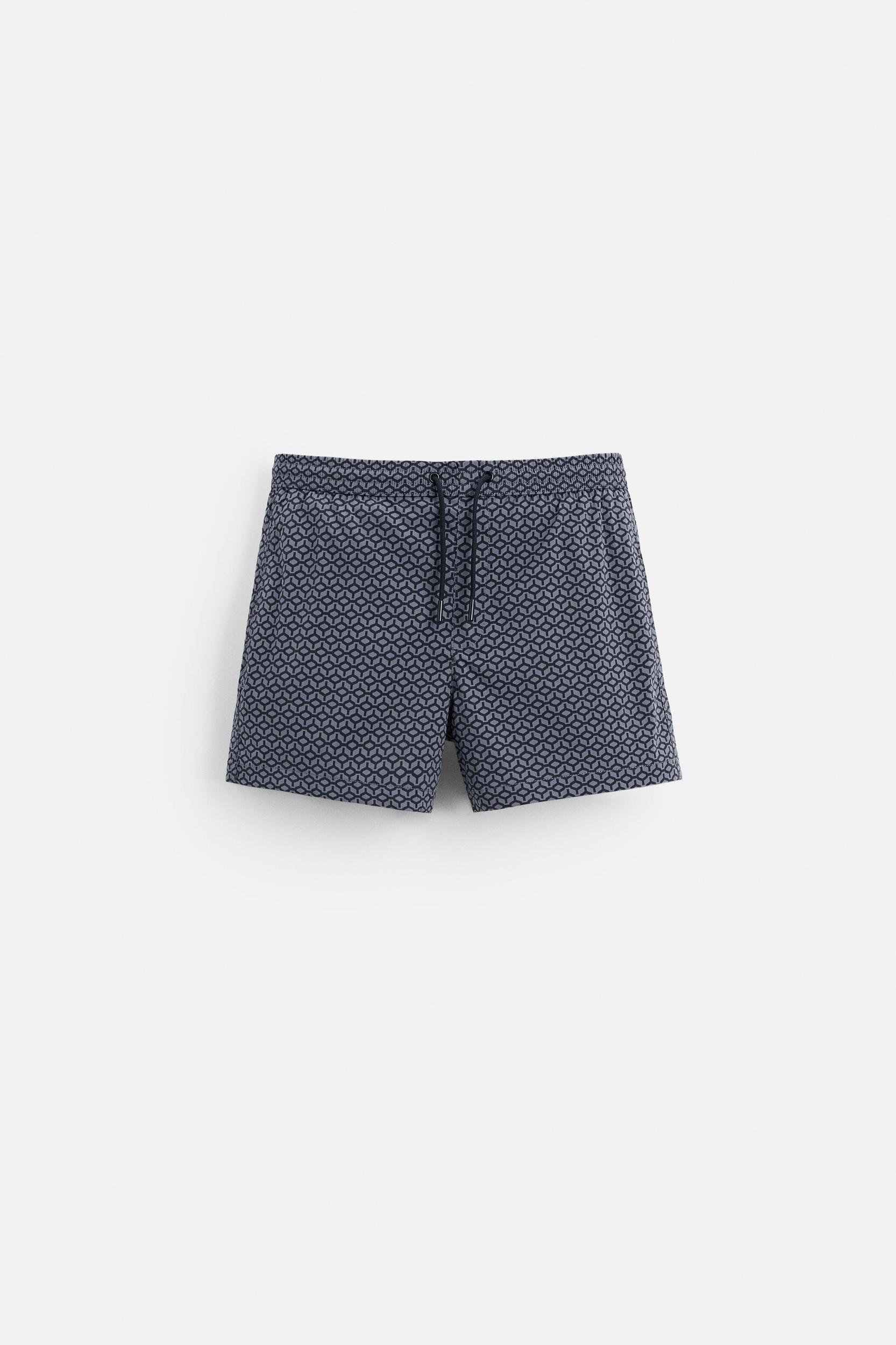 GEOMETRIC PRINT SHORT SWIMMING TRUNKS Product Image