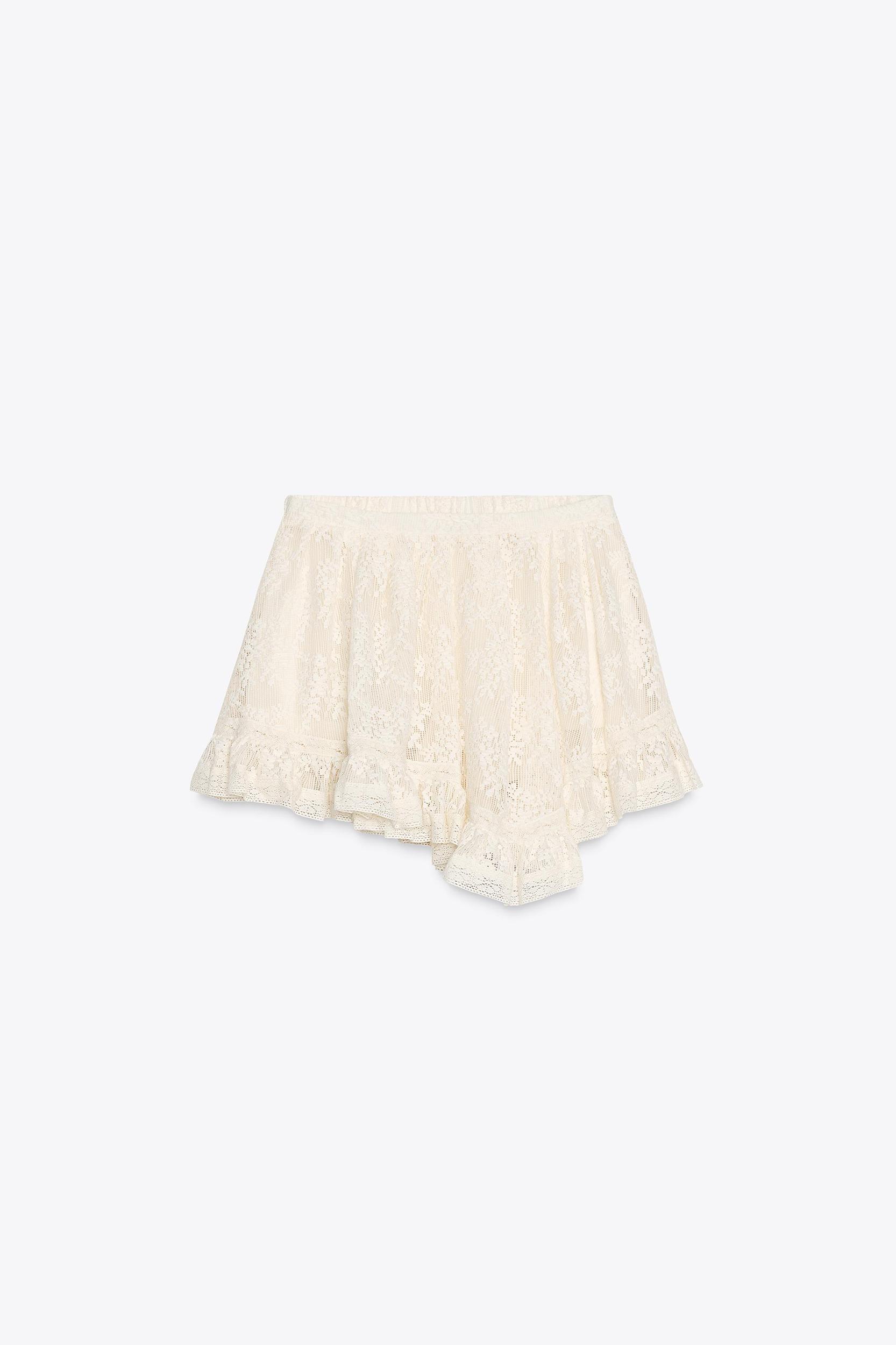 LACE RUFFLE MINI SKIRT Product Image