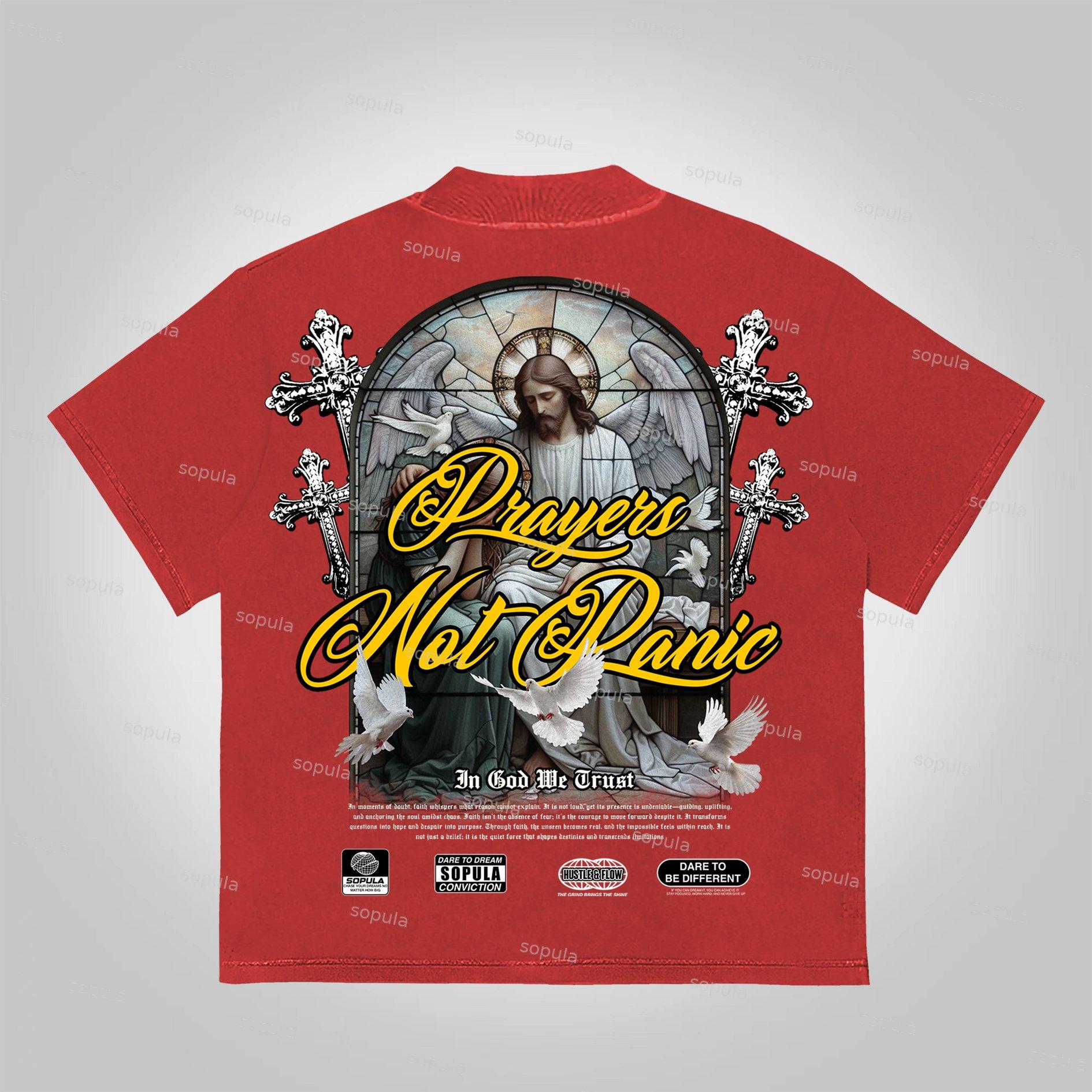 Sopula Prayers God Will Be By Your Side Printed Graphics Cotton T-Shirt Product Image