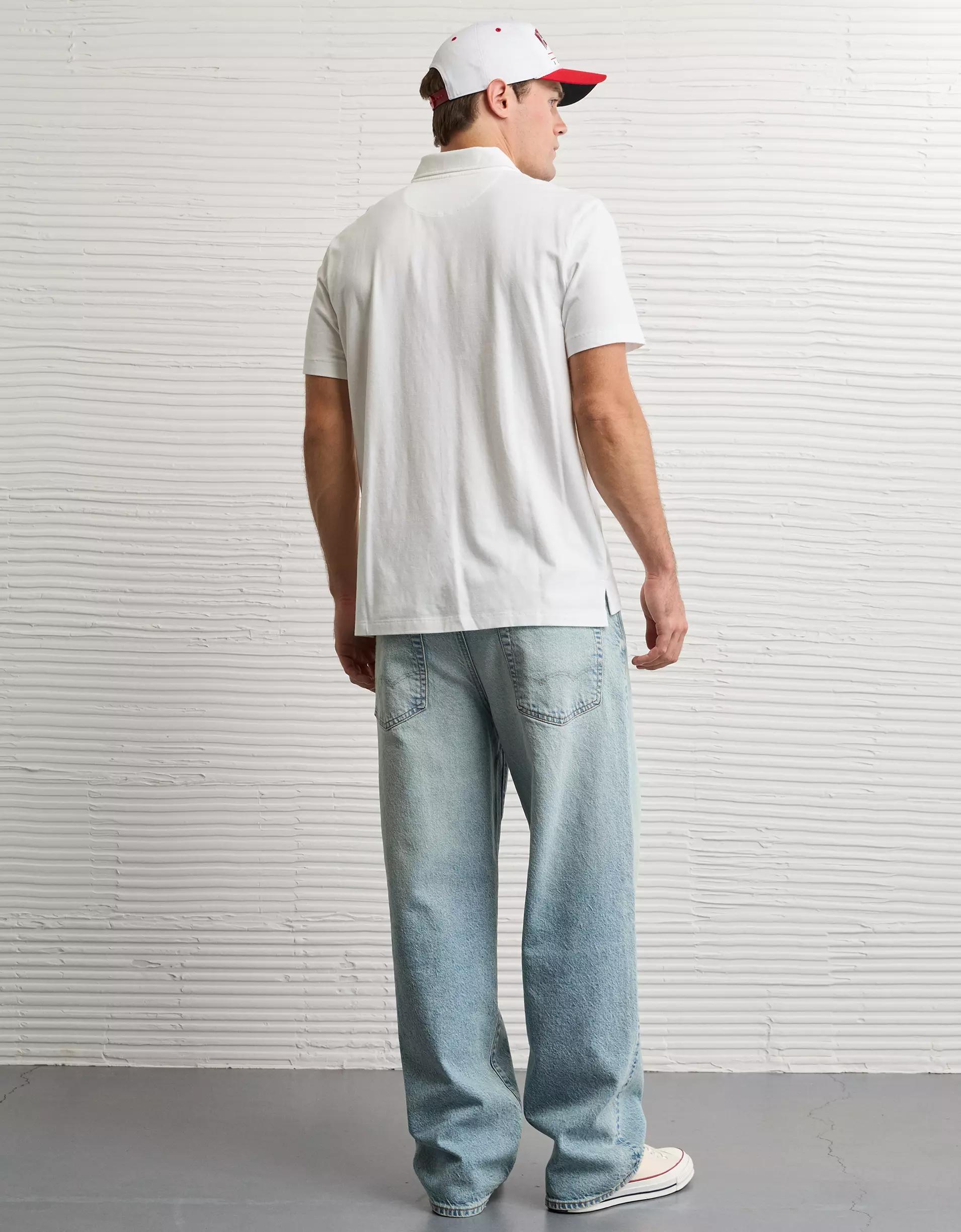 AE 24/7 Wisconsin Badgers Graphic Club Polo Shirt Product Image