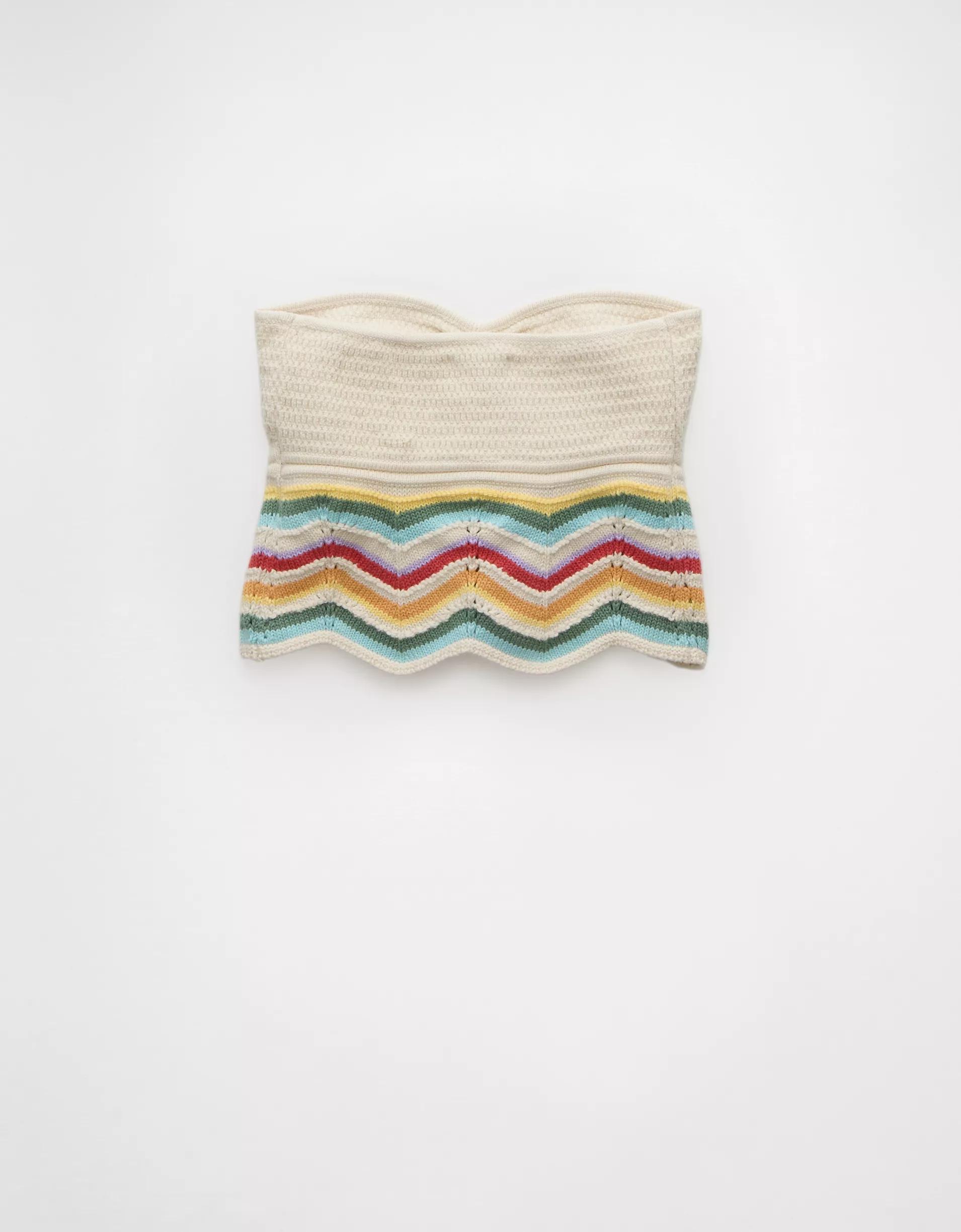 AE Pride Cropped Chevron Crochet Tube Top Product Image