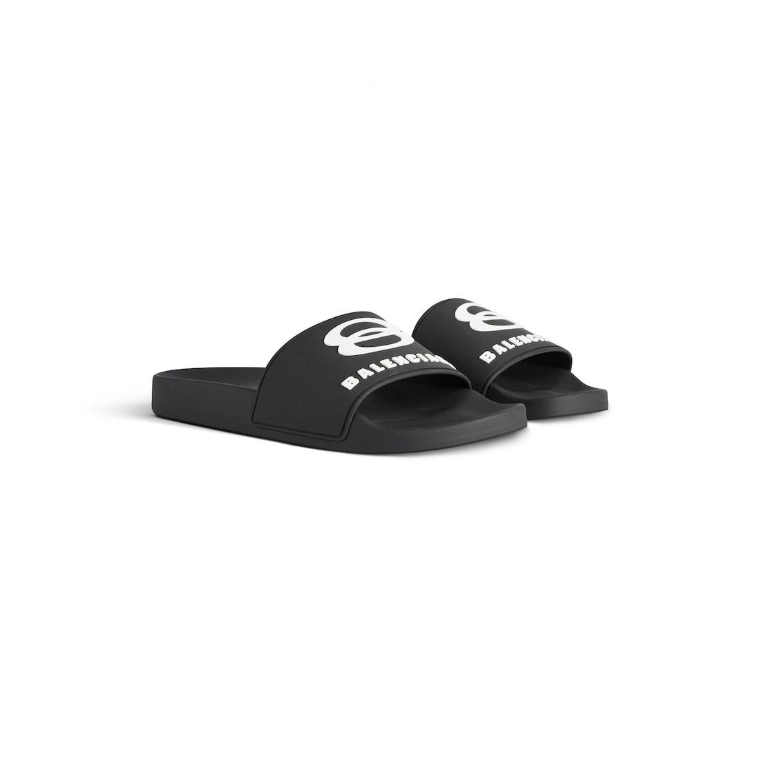 Men's Pool Slide Sandal  in Black/white Product Image