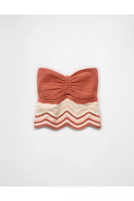 AE Cropped Chevron Crochet Tube Top Womens Product Image