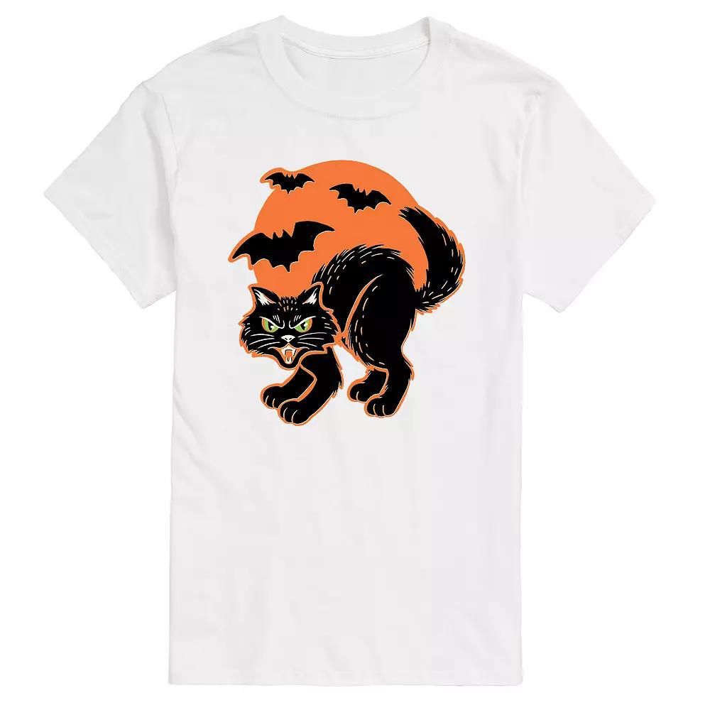 Big & Tall Vintage Paper Cat Halloween Graphic Tee, Men's,  Product Image