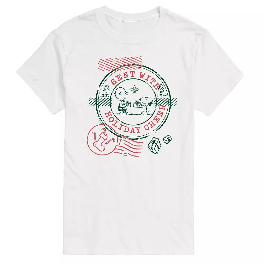 Men's Peanuts Sent With Holiday Cheer Stamp Graphic Tee,  Product Image