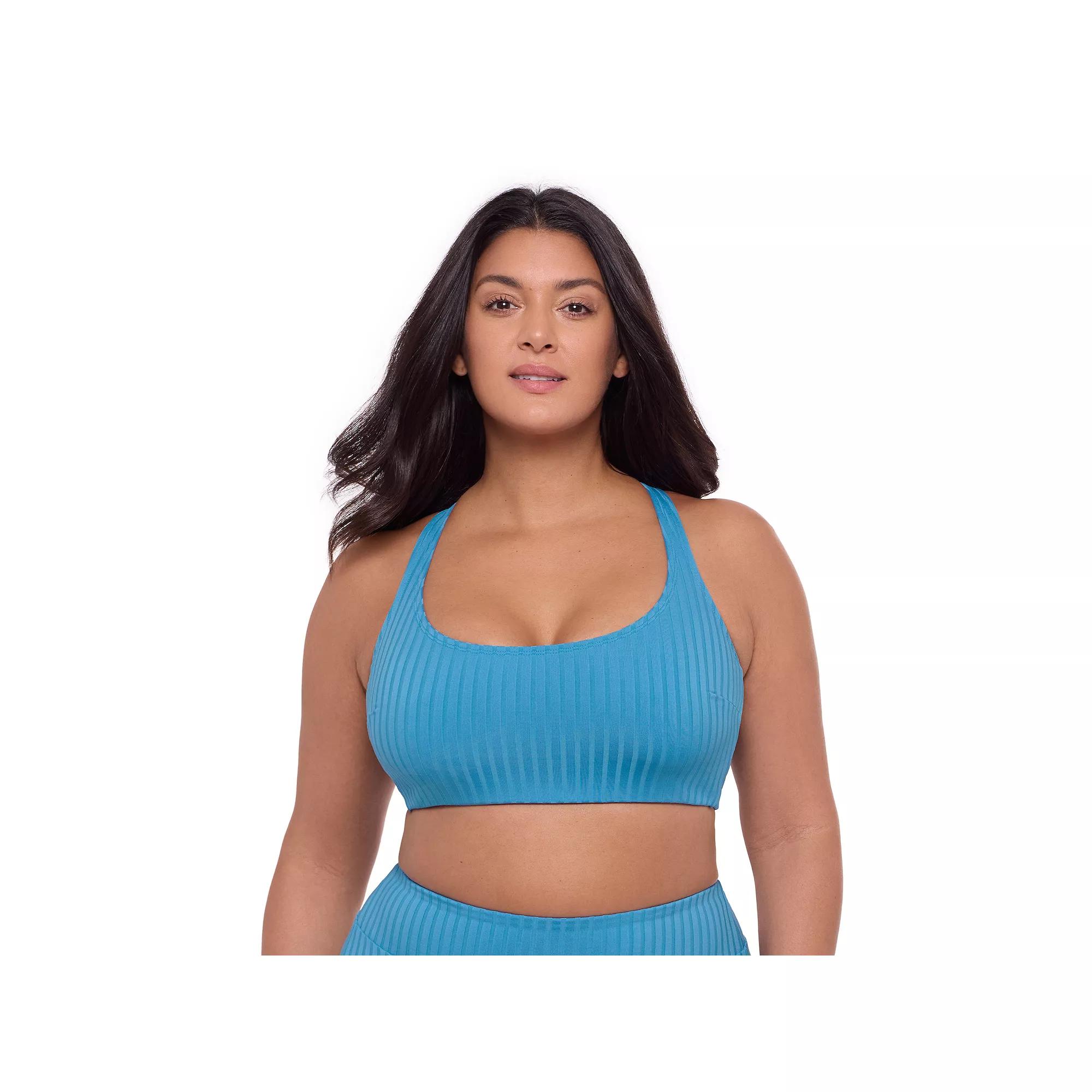 Women’s S3 Swim Sculpting Ribbed Scoopneck Crossback Bralette Bikini Top, Women's,  Product Image