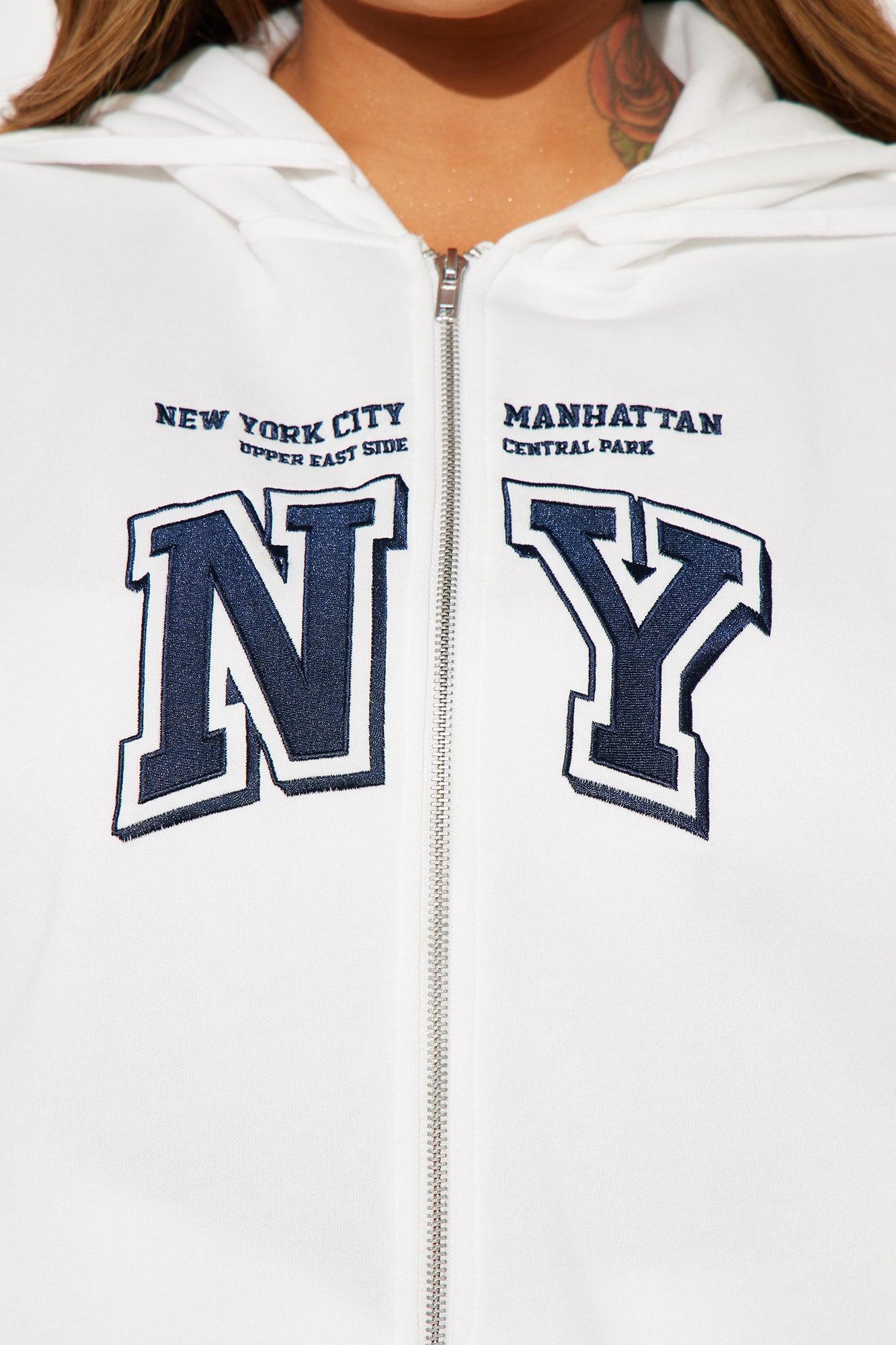 Upper East Side New York Hoodie - White Product Image