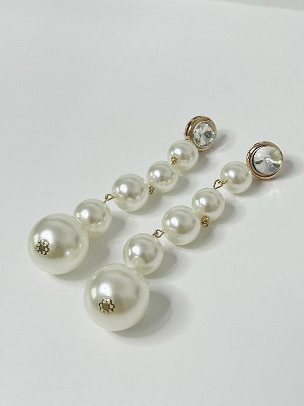 Beaded Geometric Shiny Earrings Accessories Product Image