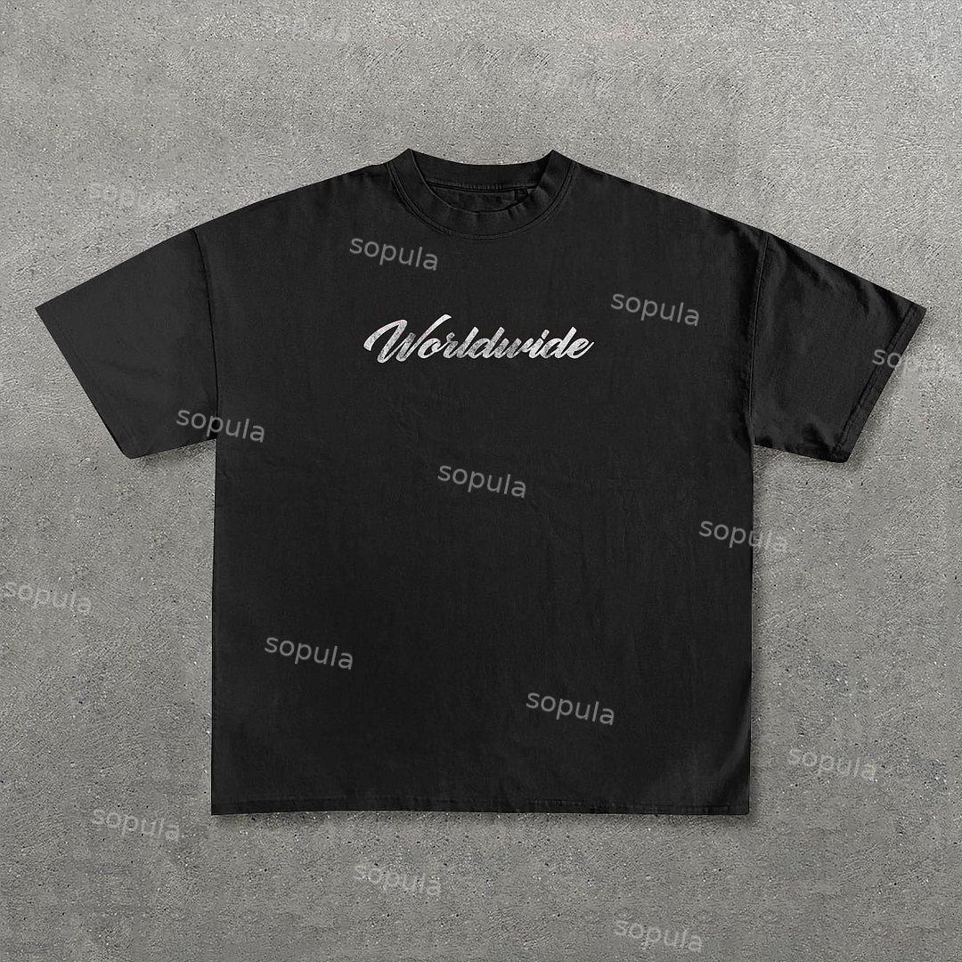 Vintage Move In Silence Graphic Casual Cotton T-Shirt Product Image