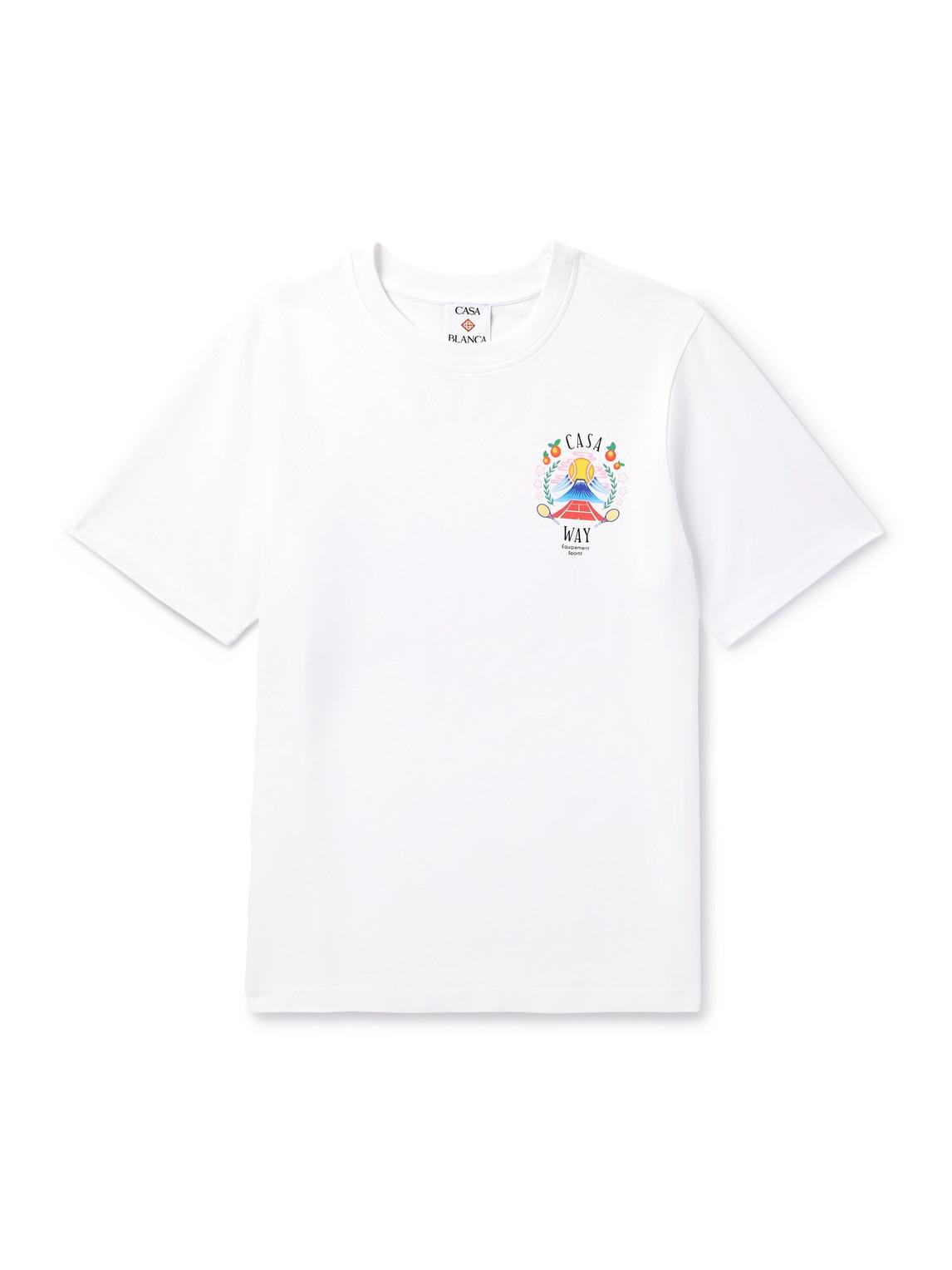 CASABLANCA Mens Casa Way Mountain Graphic-print Cotton-jersey T-shirt Xxxl In White Product Image