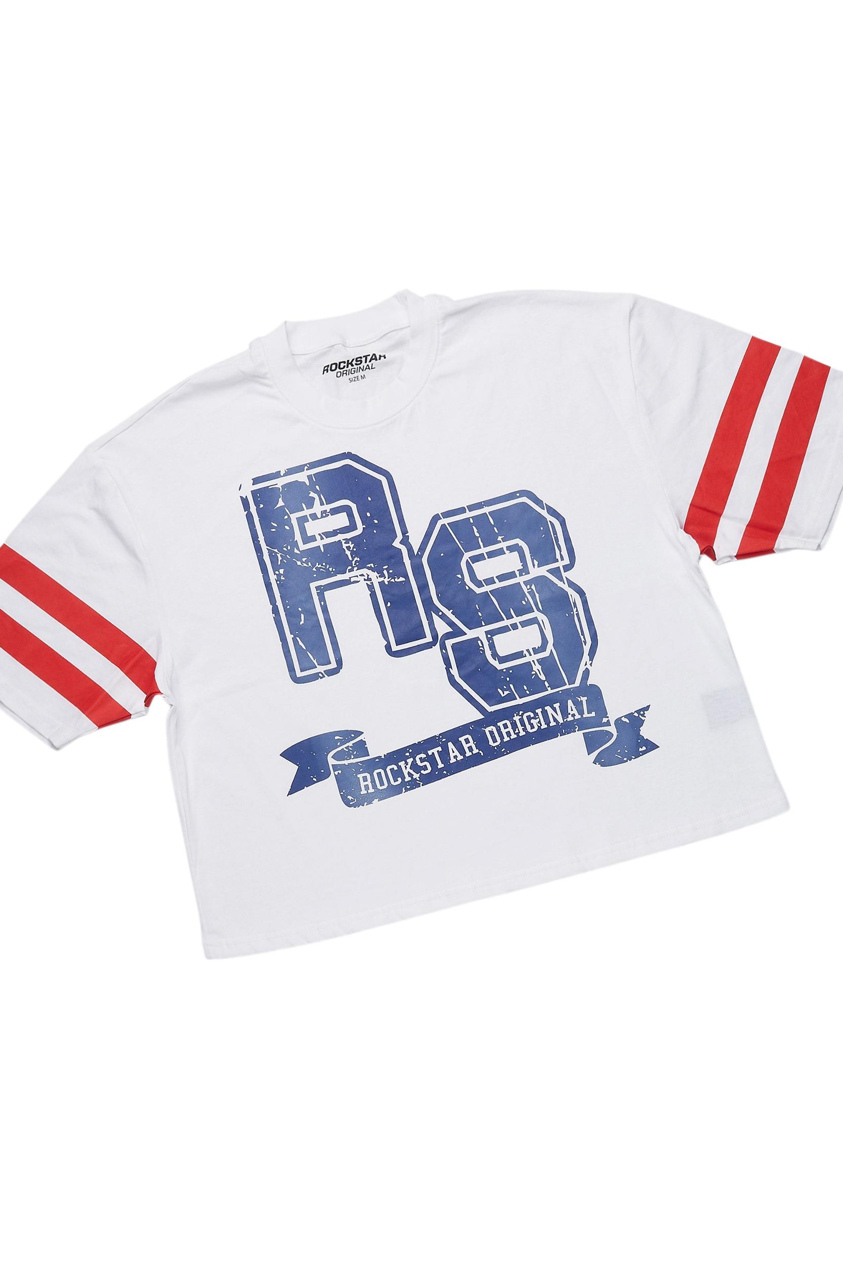 Tenita White/Blue T-Shirt Short Set Female Product Image