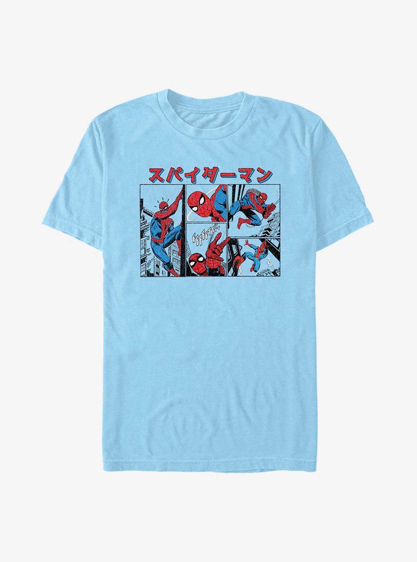 Marvel Spider-Man Japanese Comic Panels T-Shirt Product Image