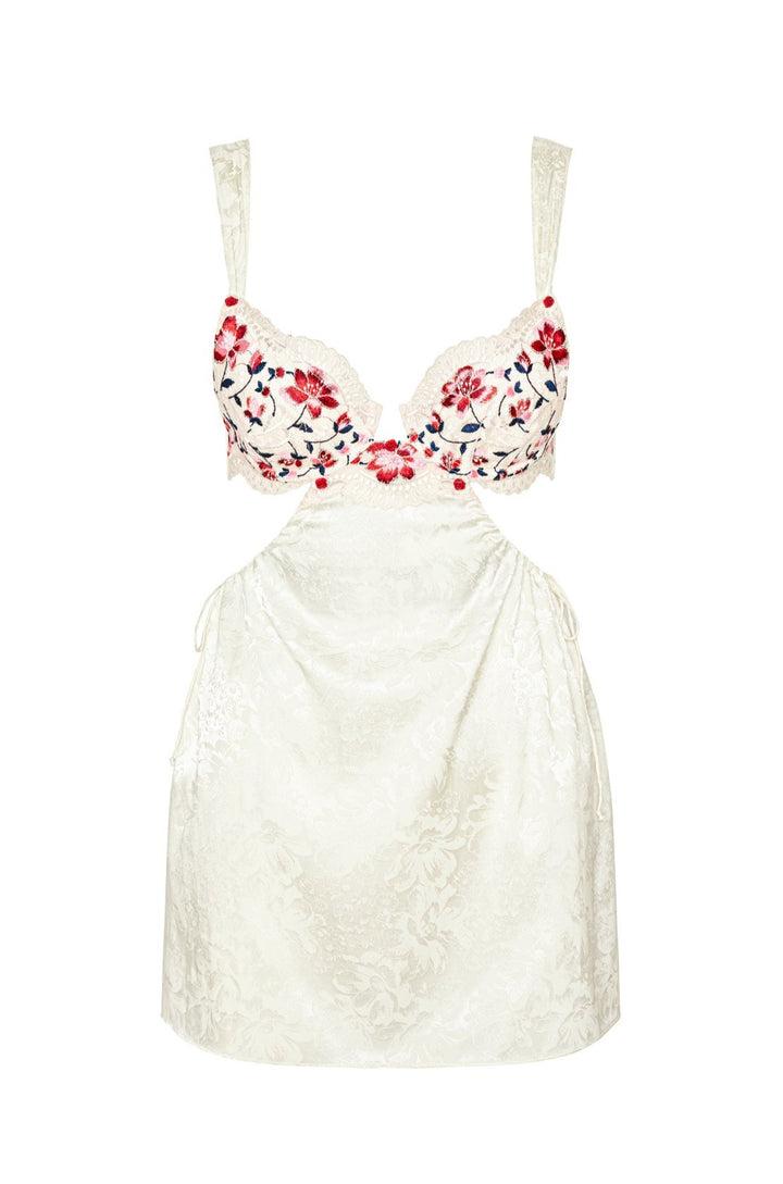 Festival Rose Slip Dress — Ivory Product Image