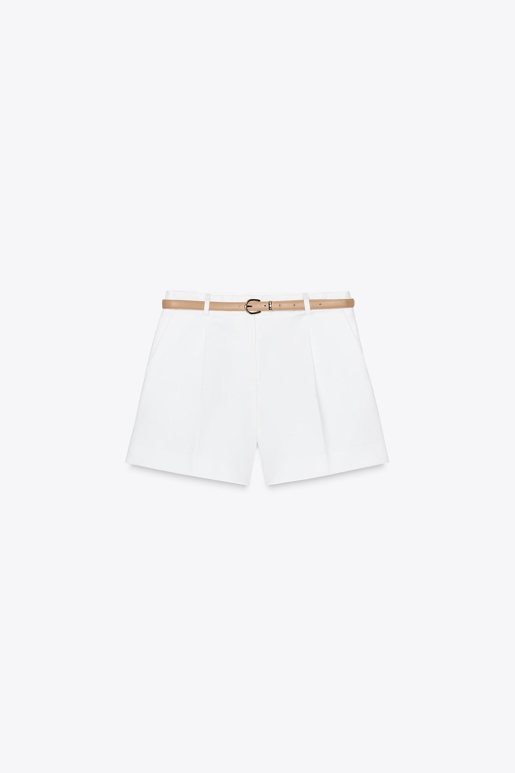 BELTED SHORTS WITH DARTS Product Image