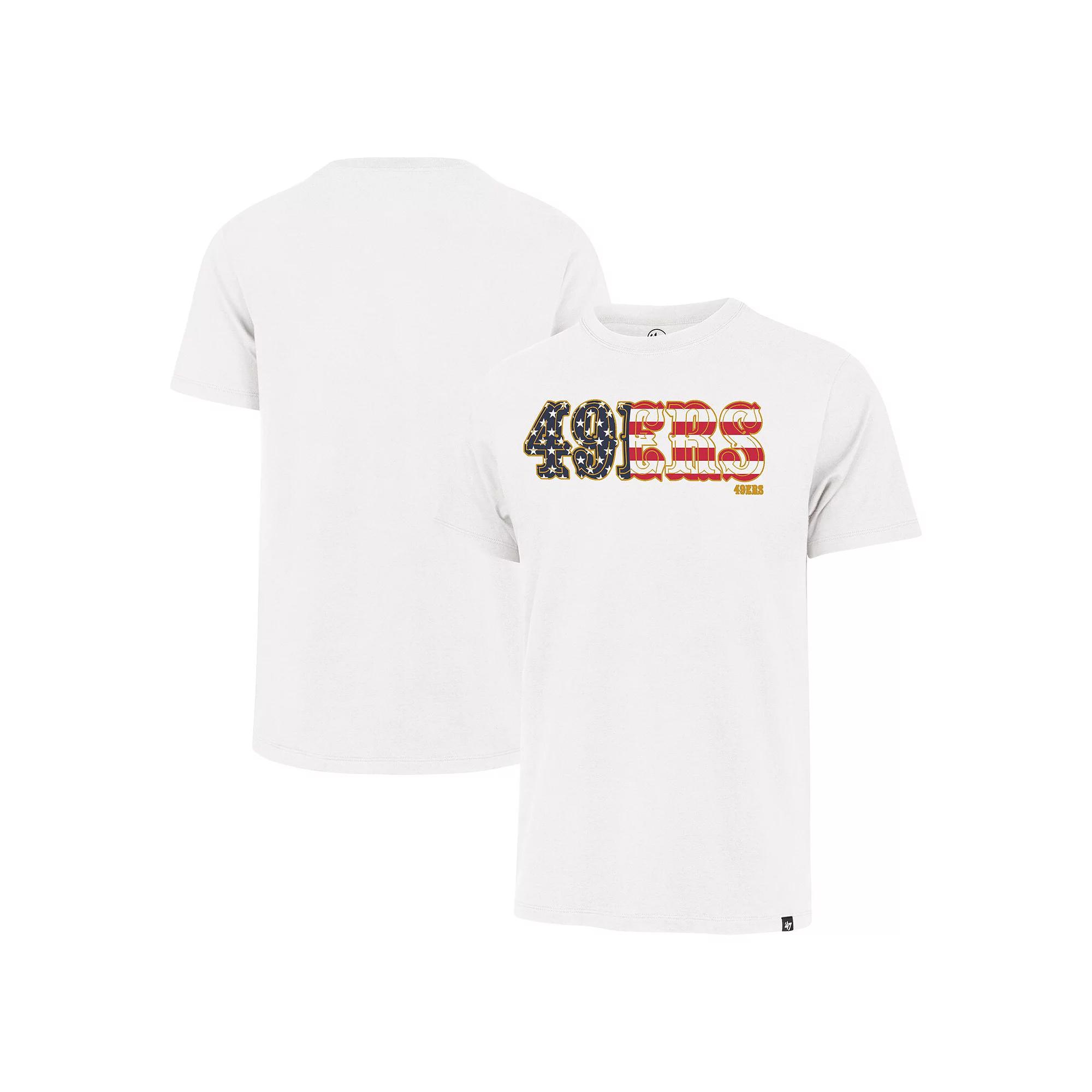 Men's '47 White San Francisco 49ers Flag Script Franklin T-Shirt, Size: Medium Product Image