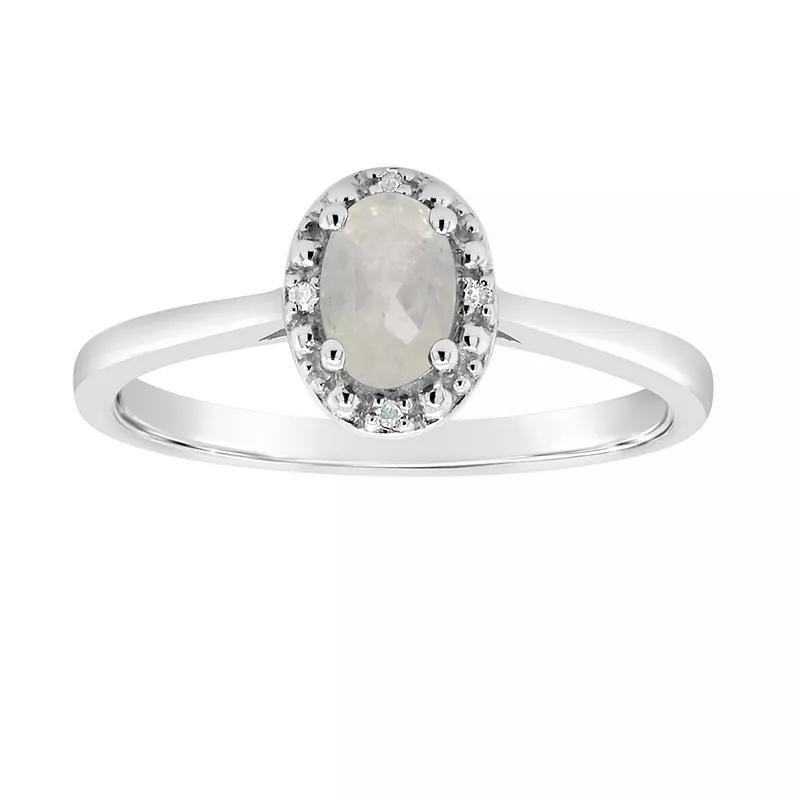 Celebration Gems Sterling Silver Oval Genuine Citrine Diamond Accent Frame Ring, Women's,  Product Image