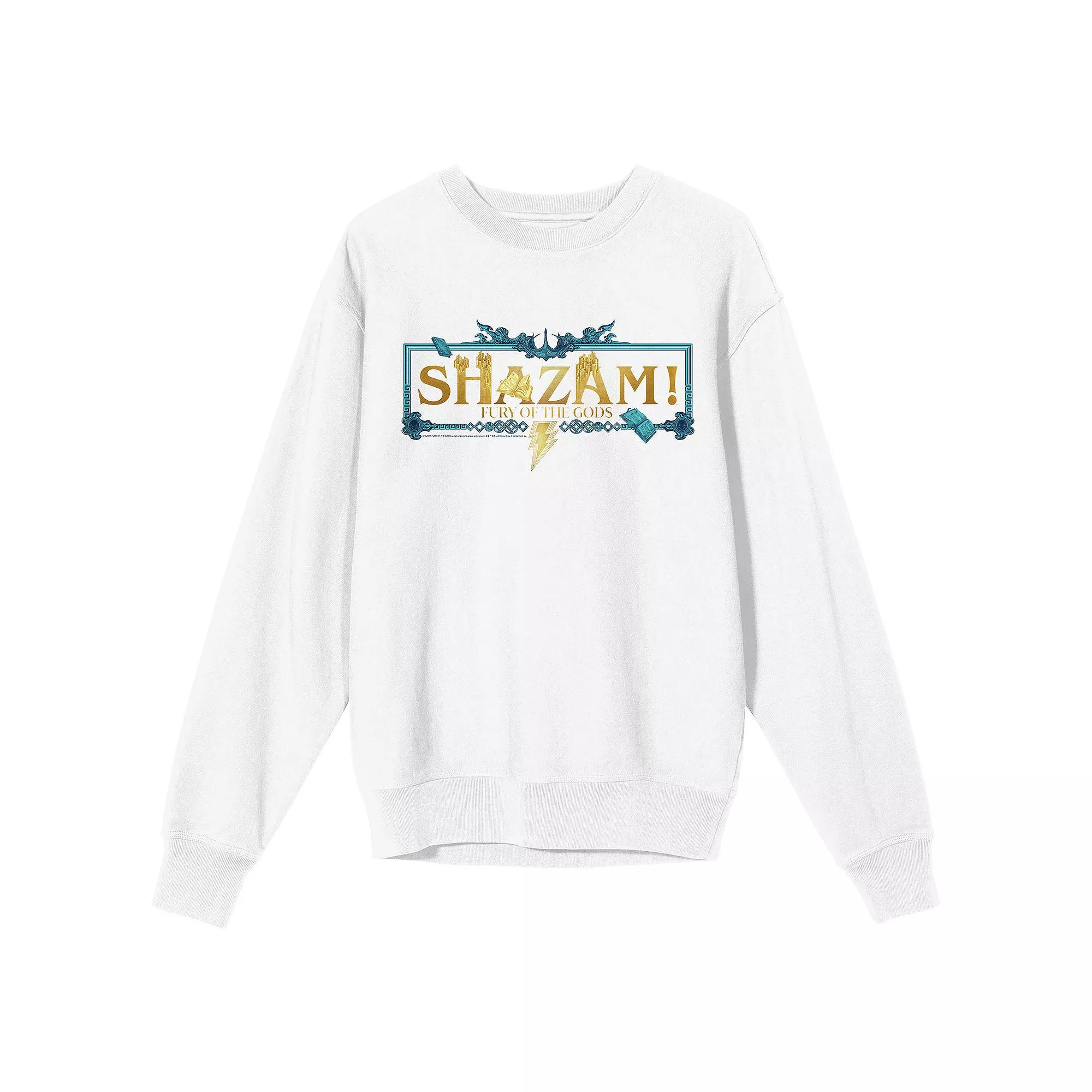 Men's Shazam 2 Fury Of The Gods Shazam Text with Boarder Long Sleeve Graphic Tee,  Product Image