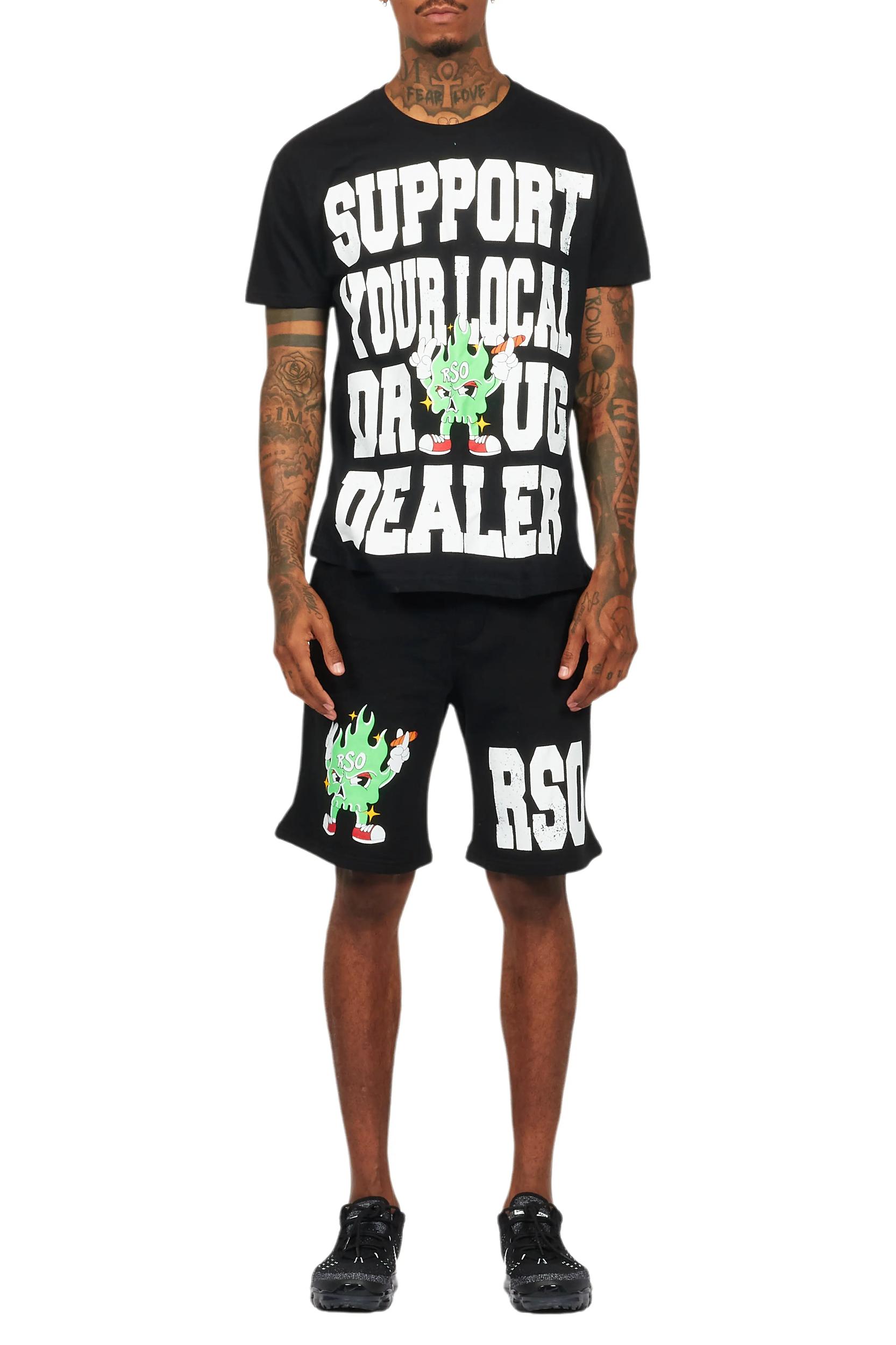 Tarl Black Graphic T-Shirt Short Set Male Product Image