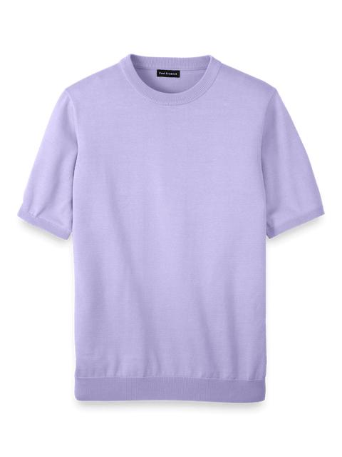 Supima Cotton Crew Neck Sweater - Lavender Product Image