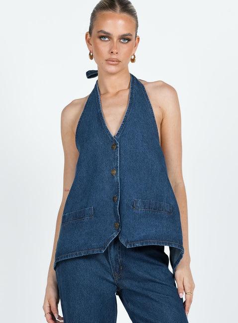 Hills Halter Denim Product Image
