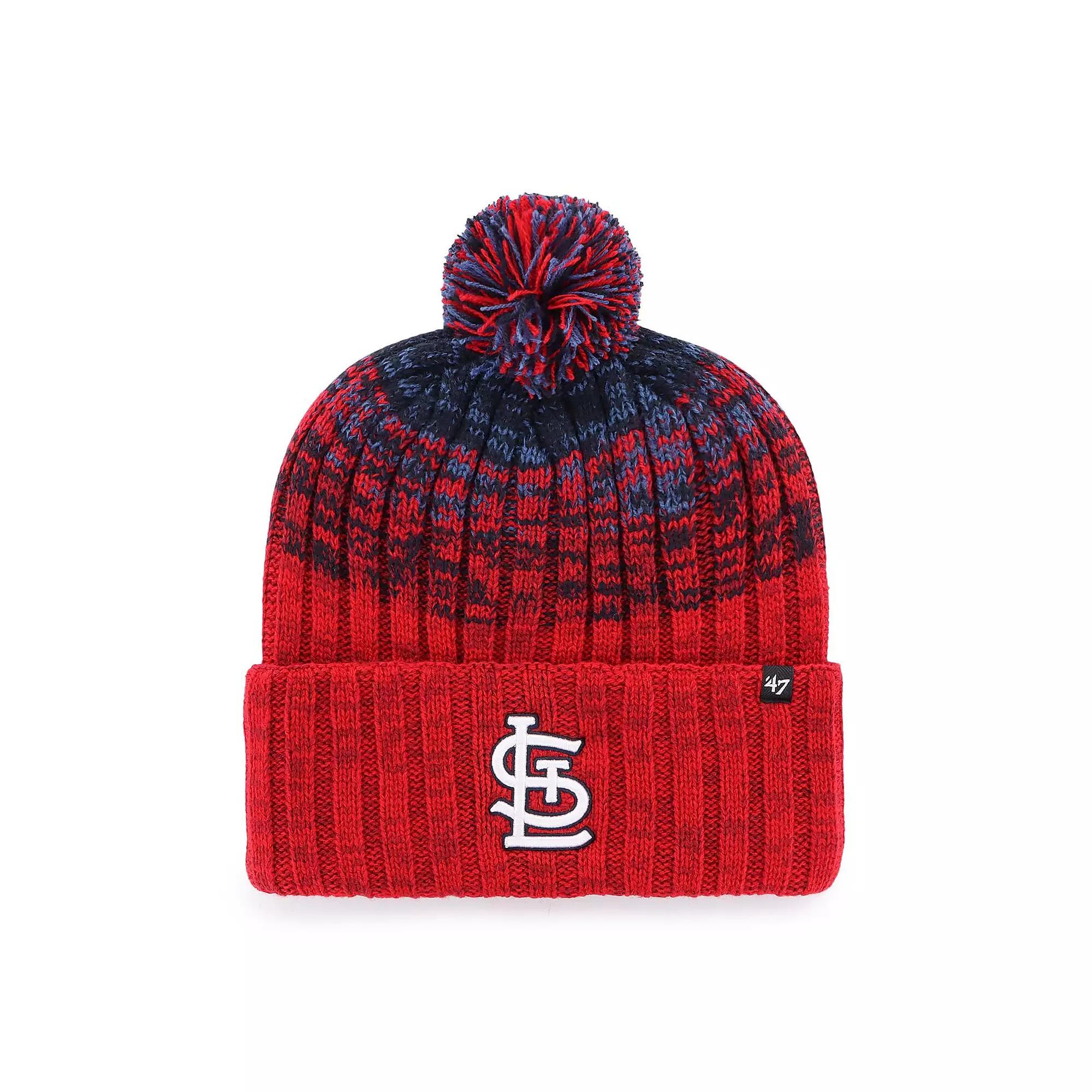 Men's '47  Red St. Louis Cardinals Cascade Cuffed Knit Hat with Pom Product Image