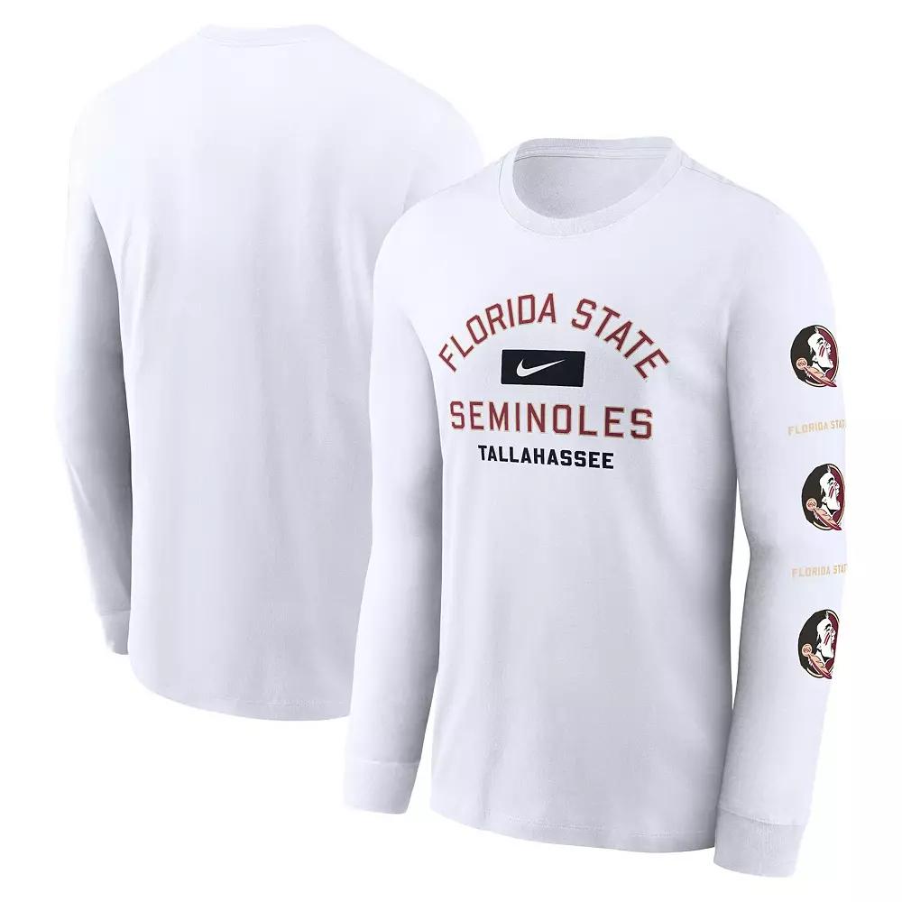 Men's Nike White Florida State Seminoles Primetime Classic Location Long Sleeve T-Shirt, Size: Small Product Image