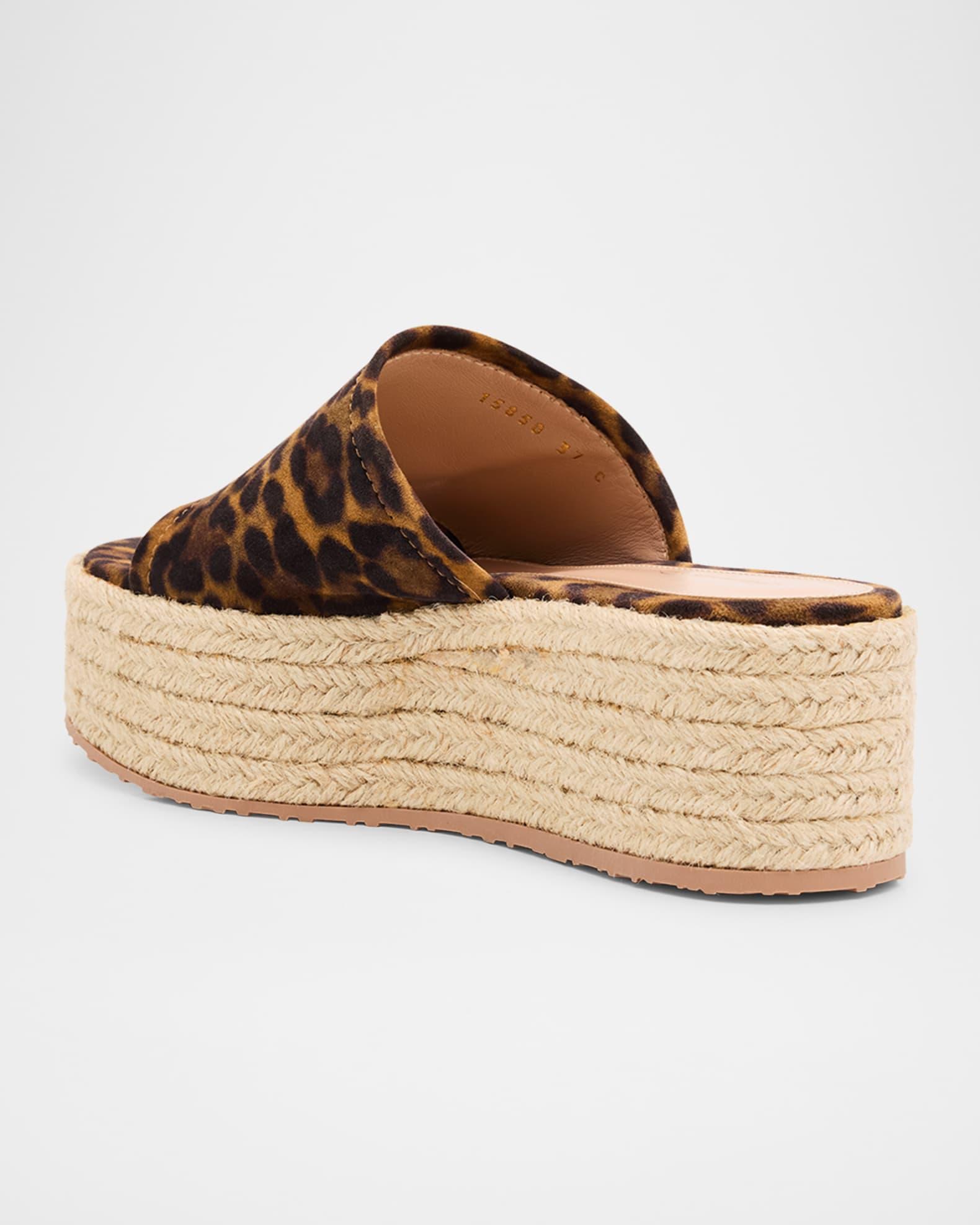 Leopard Slide Flatform Espadrilles Product Image