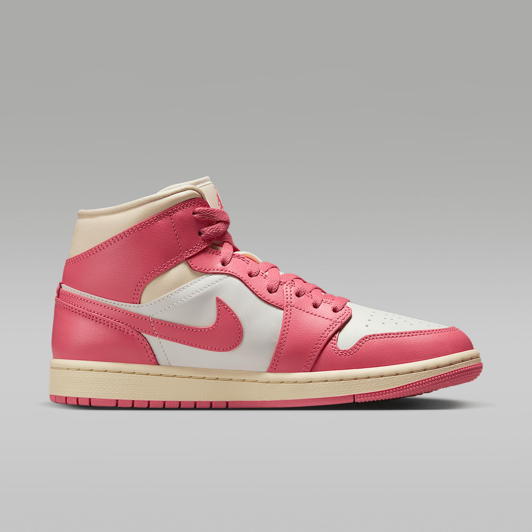 Jordan Womens Jordan AJ 1 Mid - Womens Basketball Shoes Sail/Pink Product Image