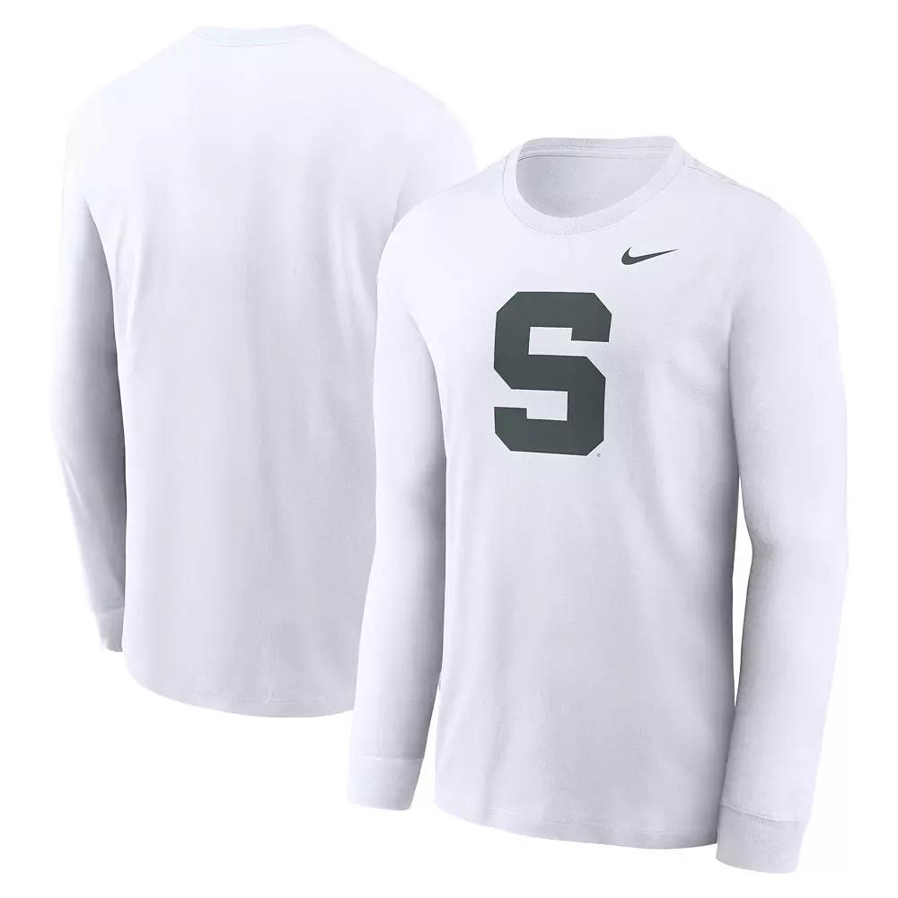 Men's Nike White Michigan State Spartans Alternate Logo Long Sleeve T-Shirt,  Product Image