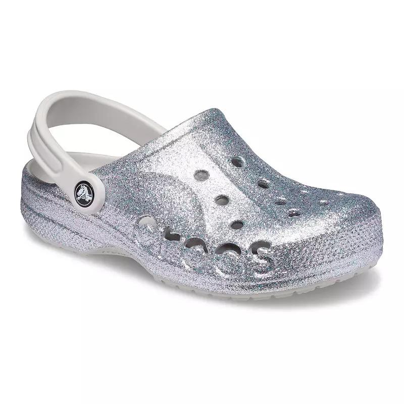 Crocs Baya Women's Glitter Clogs, Size: M8W10, Silver Glitter Product Image