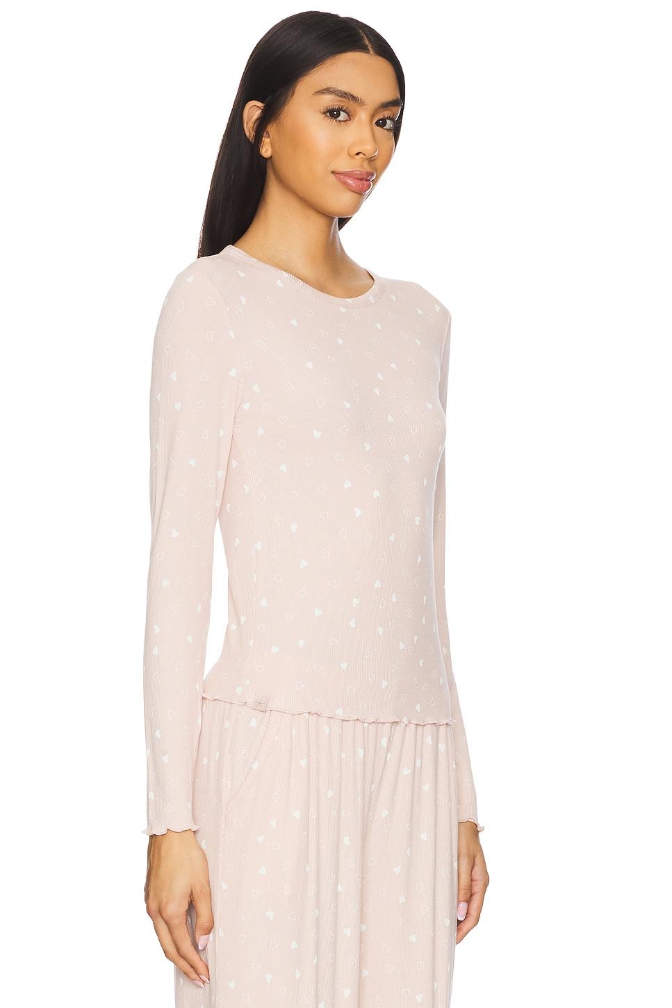 Ultra Soft Rib Lettuce Hem Long Sleeve Shirt Barefoot Dreams Product Image