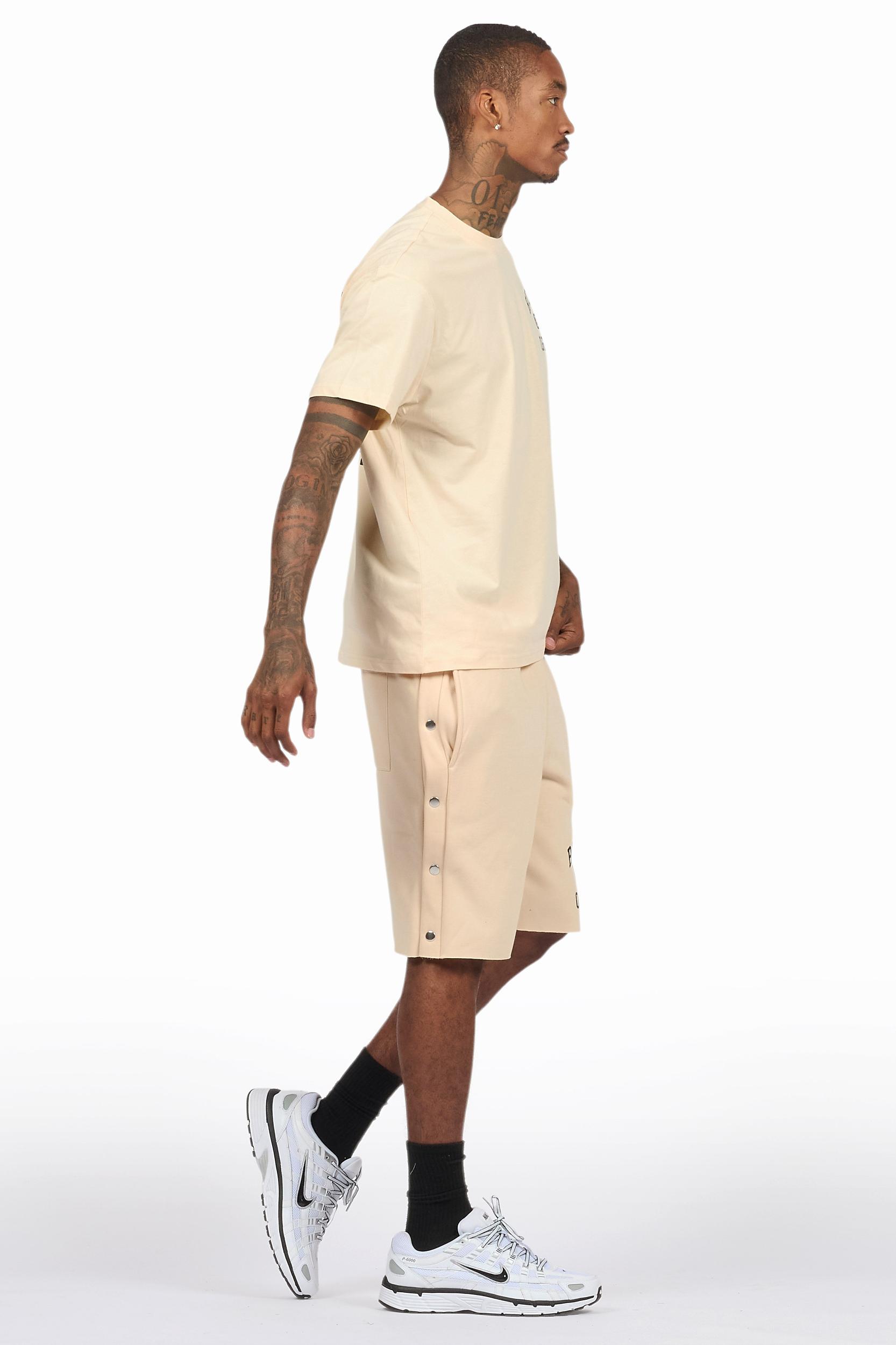 Lex Beige T-Shirt/Short Set Male Product Image