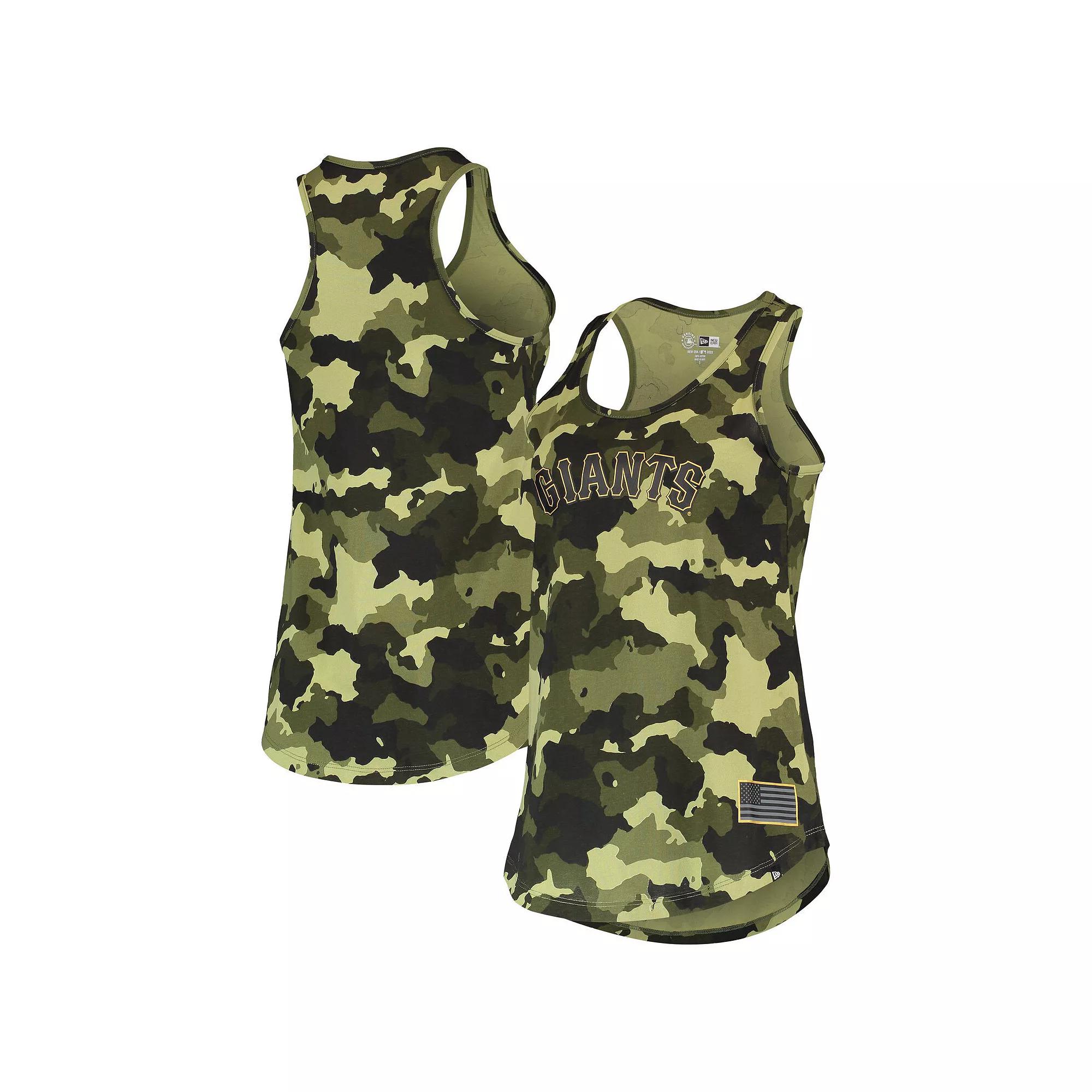 Women's New Era Green San Francisco Giants 2022 MLB Armed Forces Day Camo Racerback Tank Top, Size: XS Product Image
