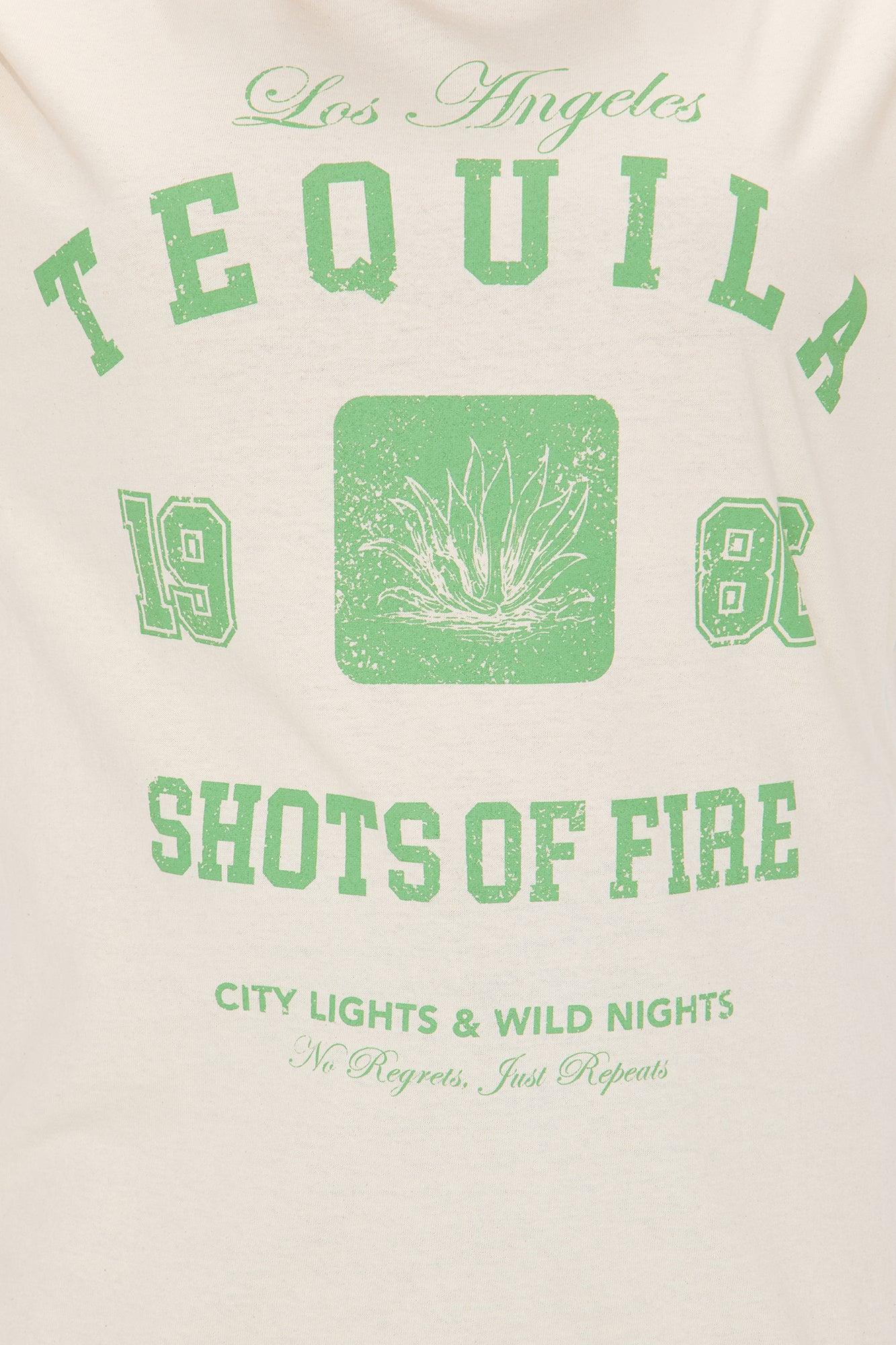 Tequila Shots of Fire Oversized Tee - Natural Product Image