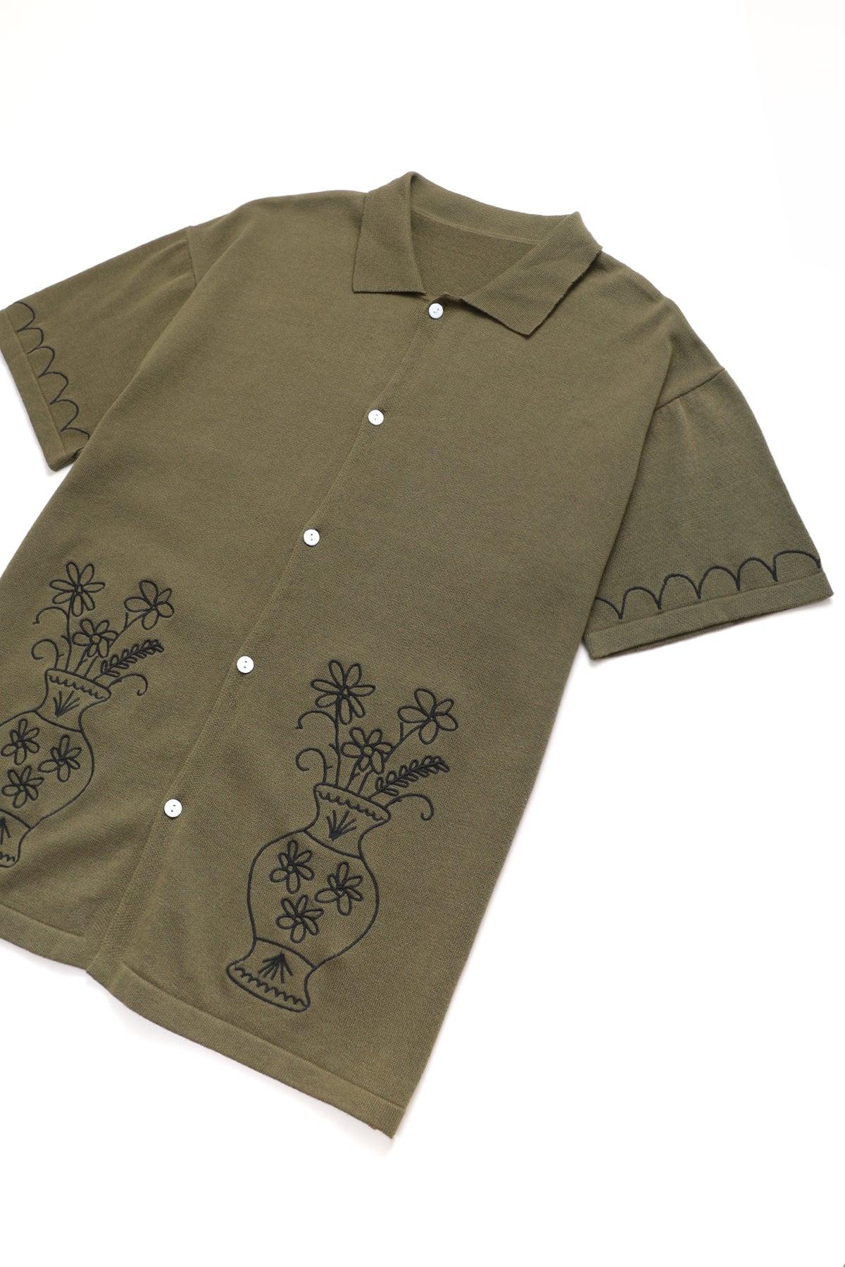 Knitted Vase Shirt - Olive Product Image