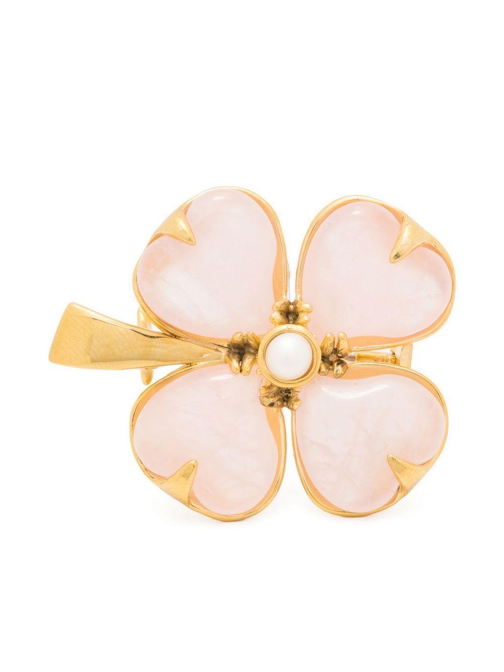 four-leaf clover gemstone brooch Product Image