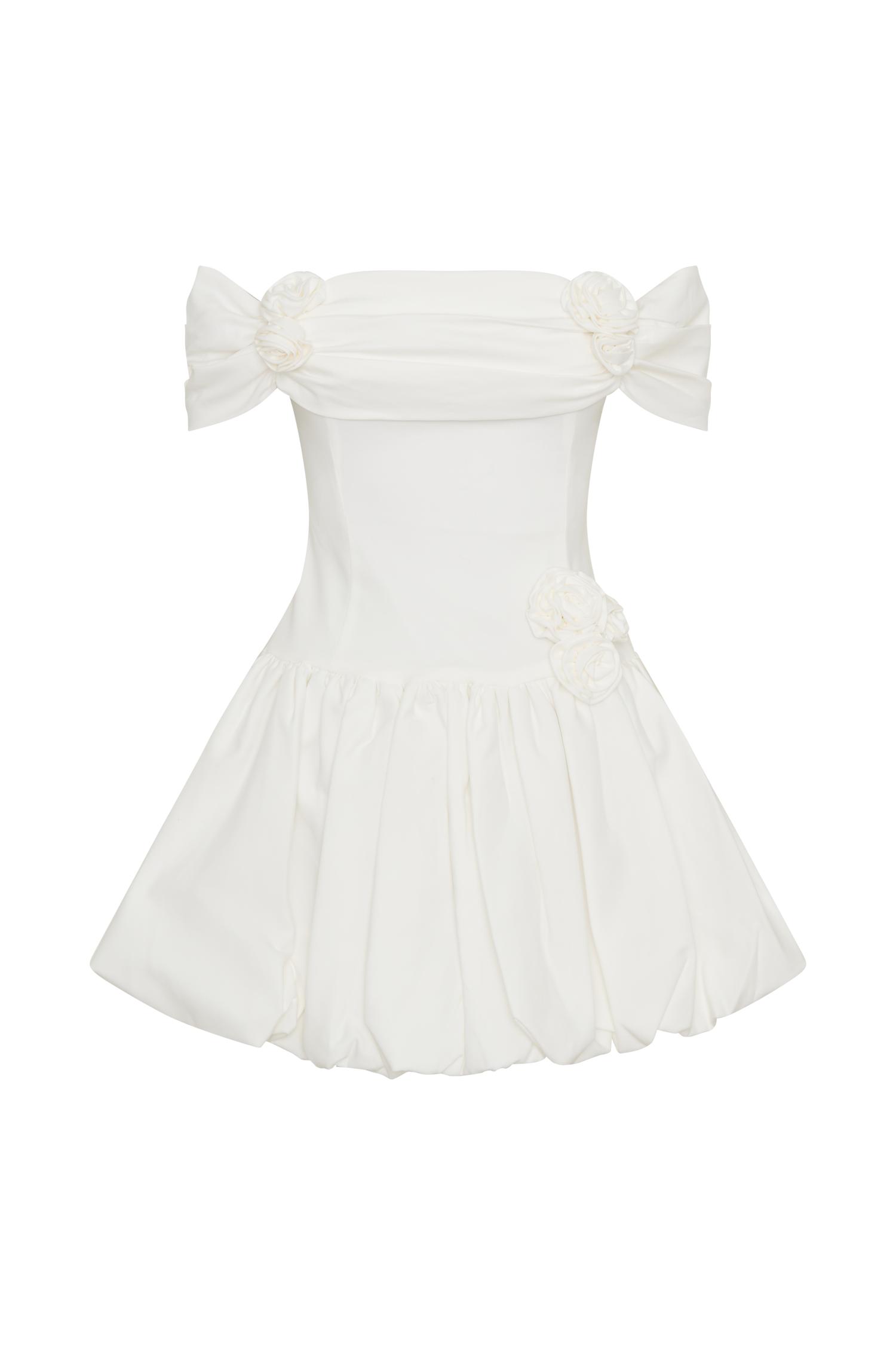 Giovanna Off Shoulder Mini Dress - White Product Image