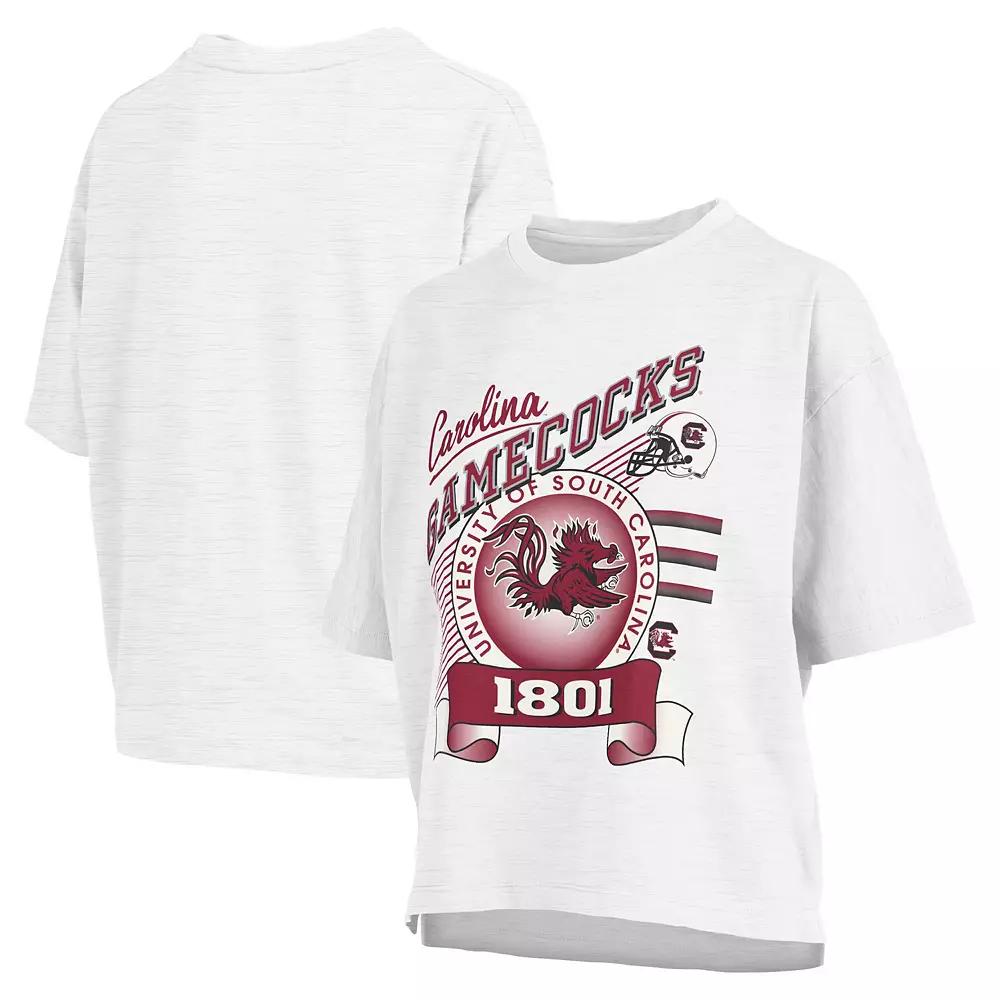 Women's Pressbox White South Carolina Gamecocks Rock & Roll Slub��T-Shirt, Size: Large Product Image