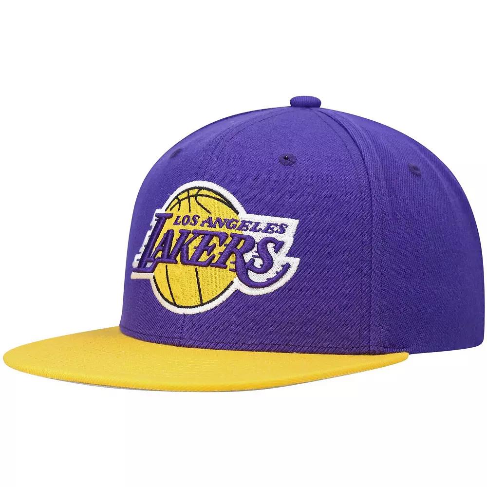 Men's Mitchell & Ness Purple/Gold Los Angeles Lakers Team Two-Tone 2.0 Snapback Hat Product Image