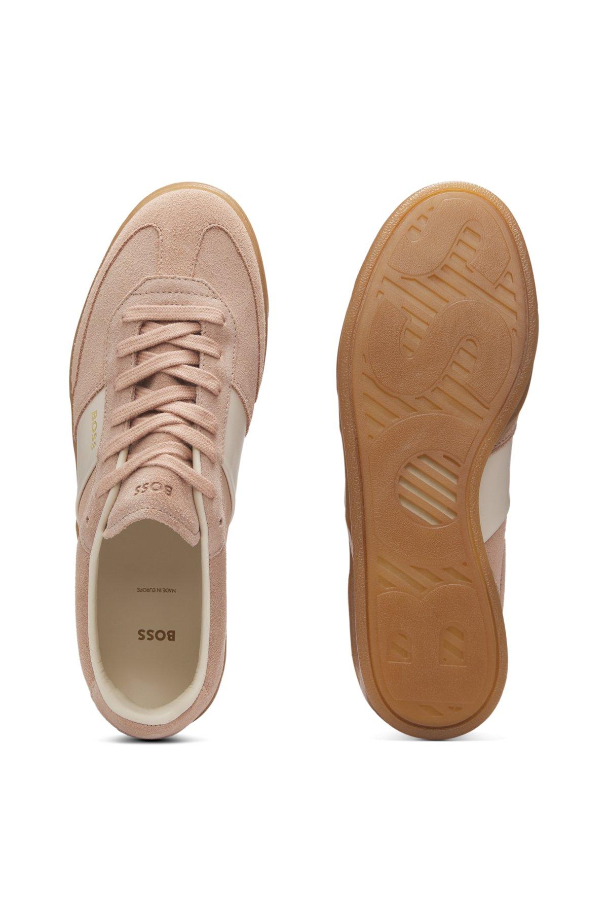 Suede trainers with smooth-leather trims Product Image