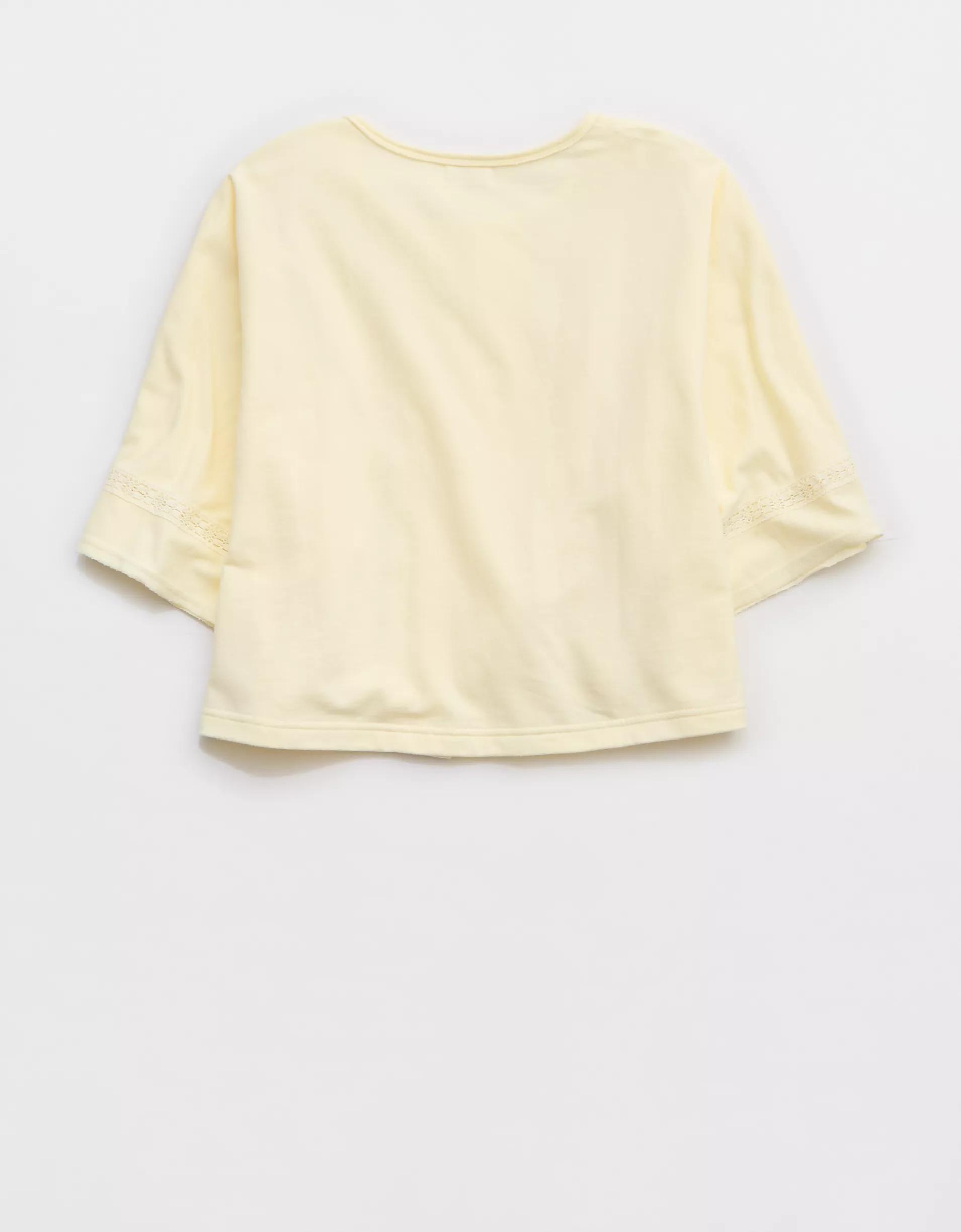 Aerie Short Sleeve Crochet Cardigan Product Image