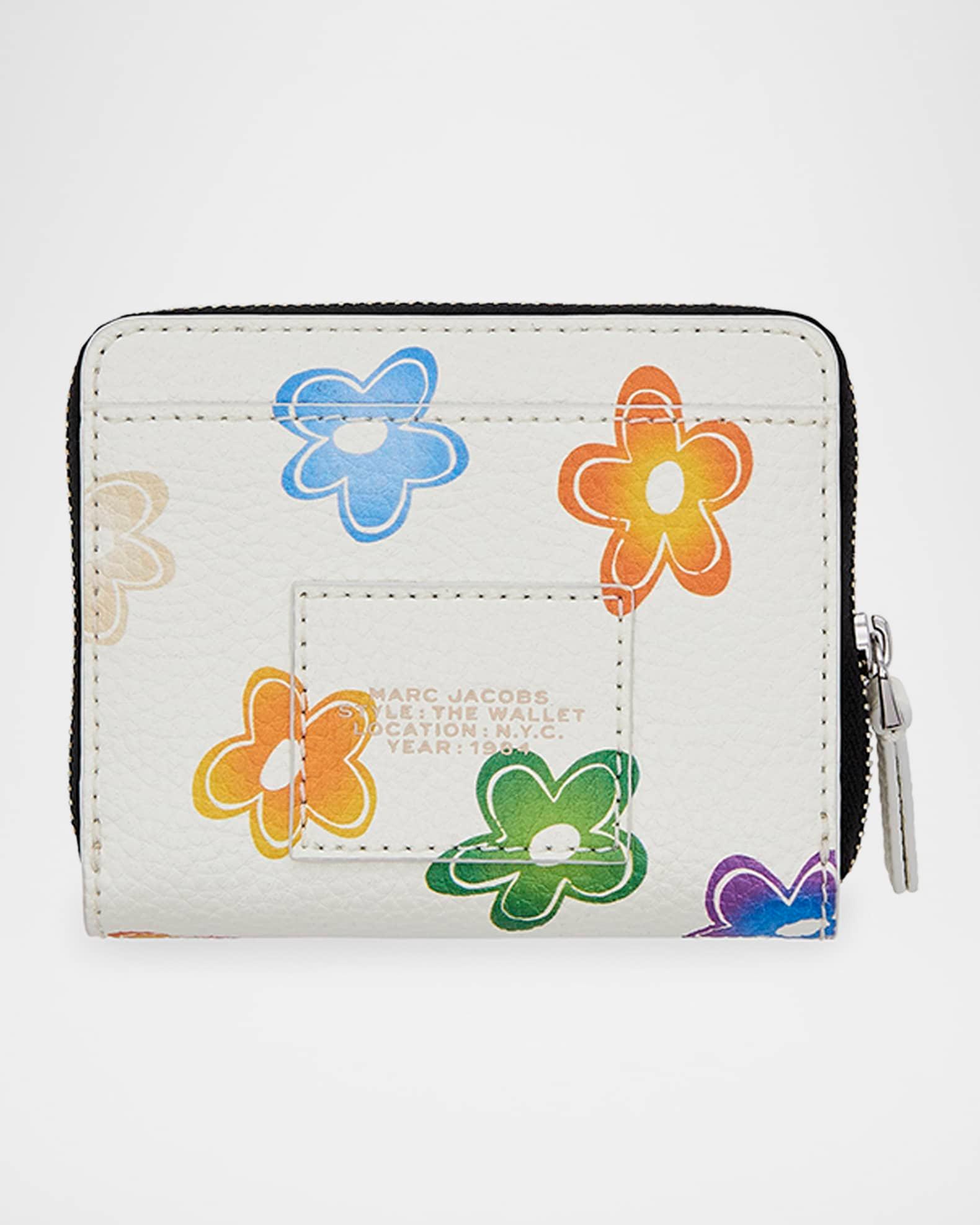 Wild Daisy-Print Leather Wallet  Product Image