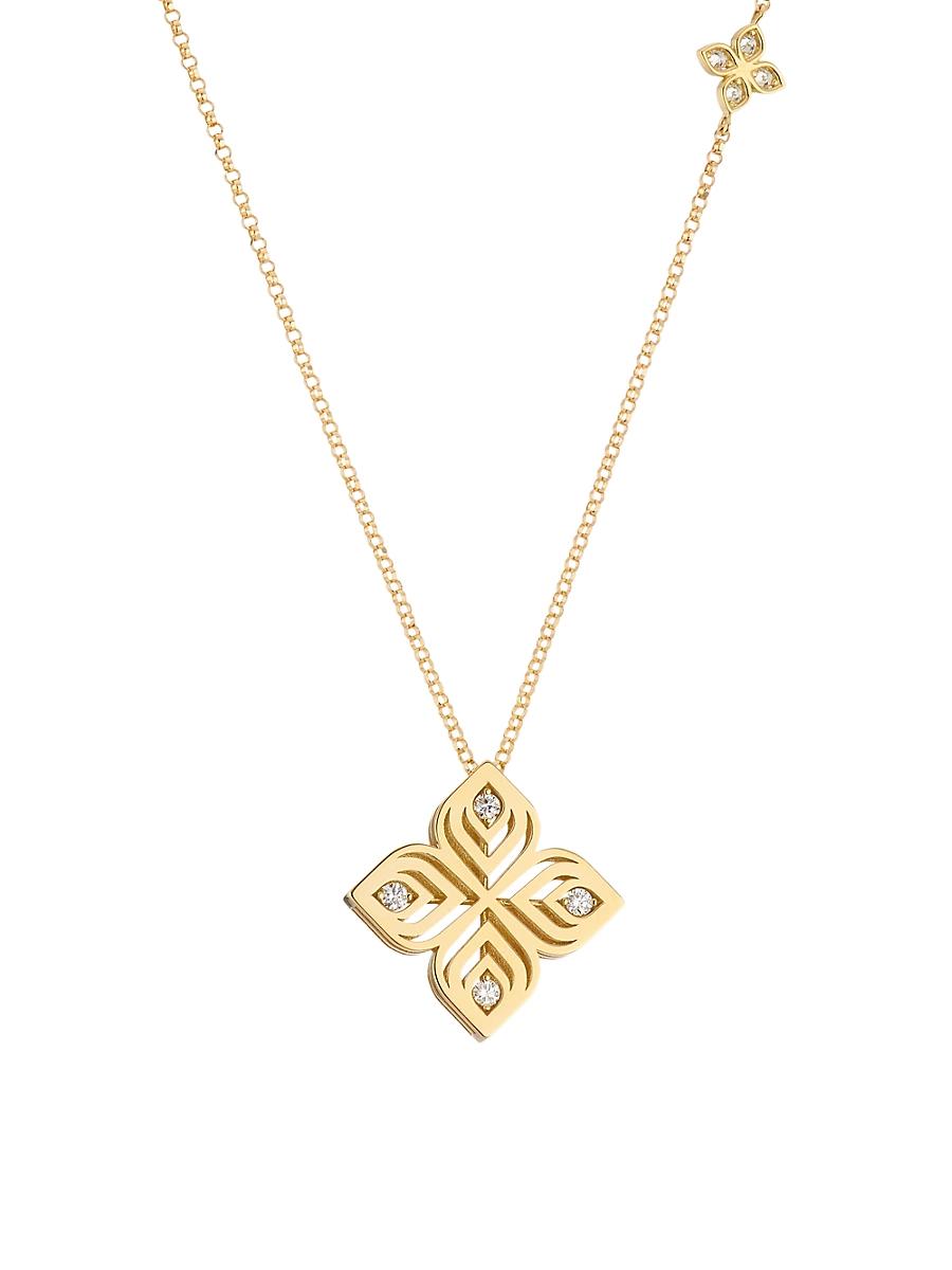 Womens Arabesque 18K Yellow Gold & 0.10 TCW Diamond Necklace Product Image
