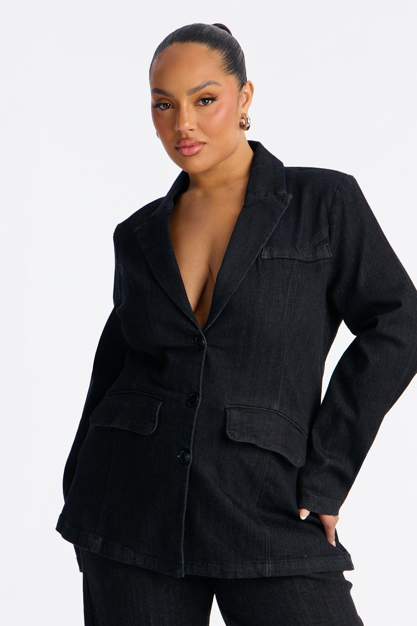Top Model Influence Denim Pant Set - Dark Denim Female Product Image