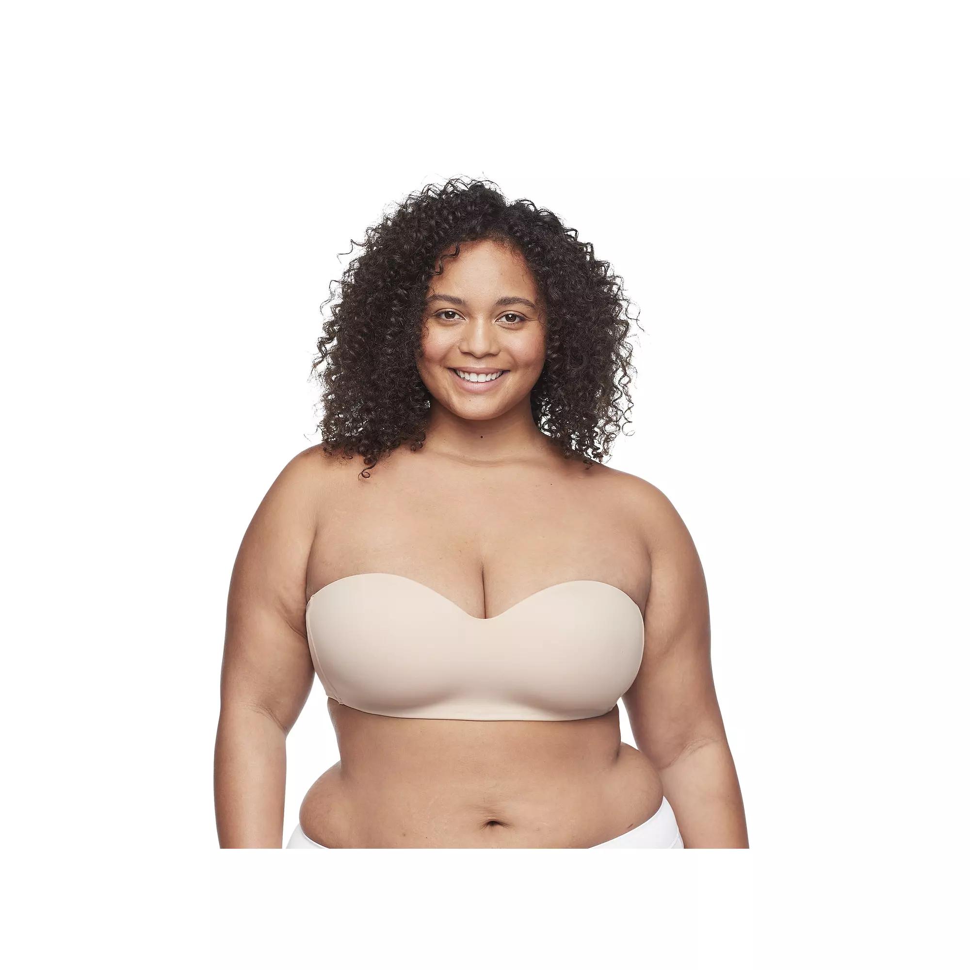 Warners® Easy Does It® Easy Size Lightly Lined Wireless Strapless Bra RY0161A, Women's, Size: Large, Black Product Image