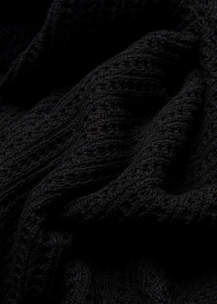 Black Open Weave Tee Product Image